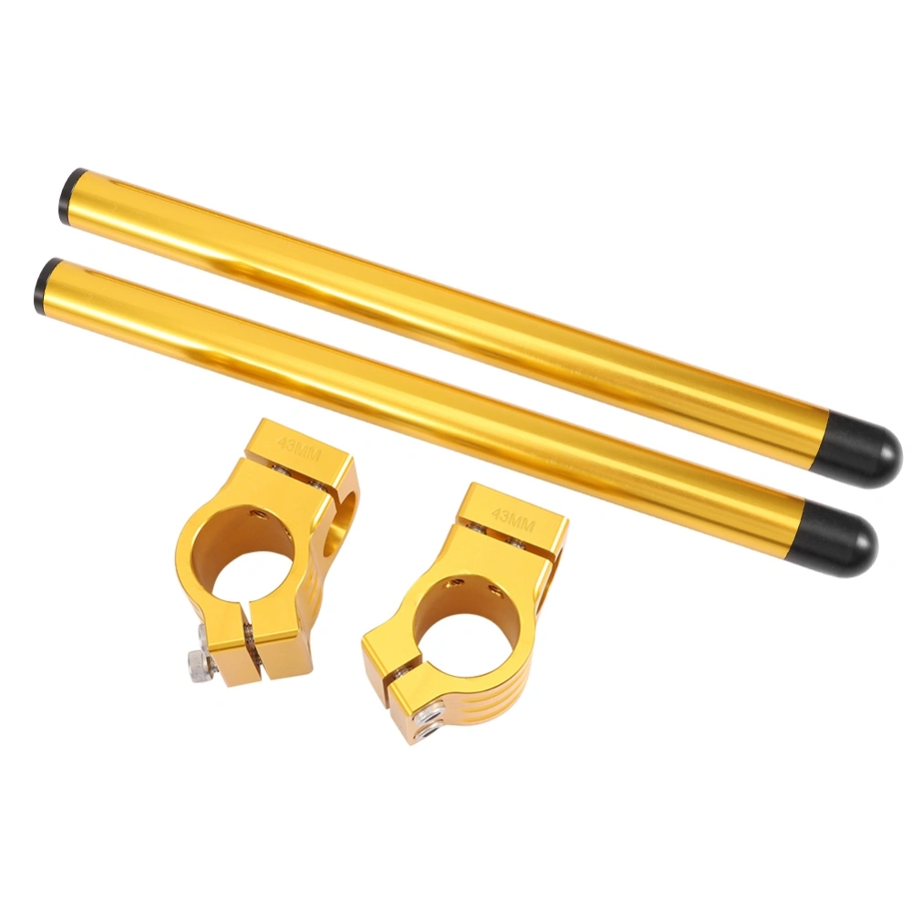 43mm Universal Motorcycle Clip On Handlebar Fork Aluminum Separate Handle Set(Golden)