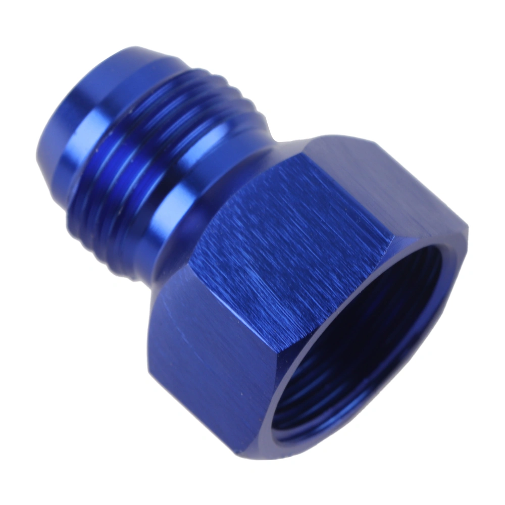 Automotive Universal AN10 6‑angle to AN8 6‑angle Straight Reducer Adapter Aluminum Blue