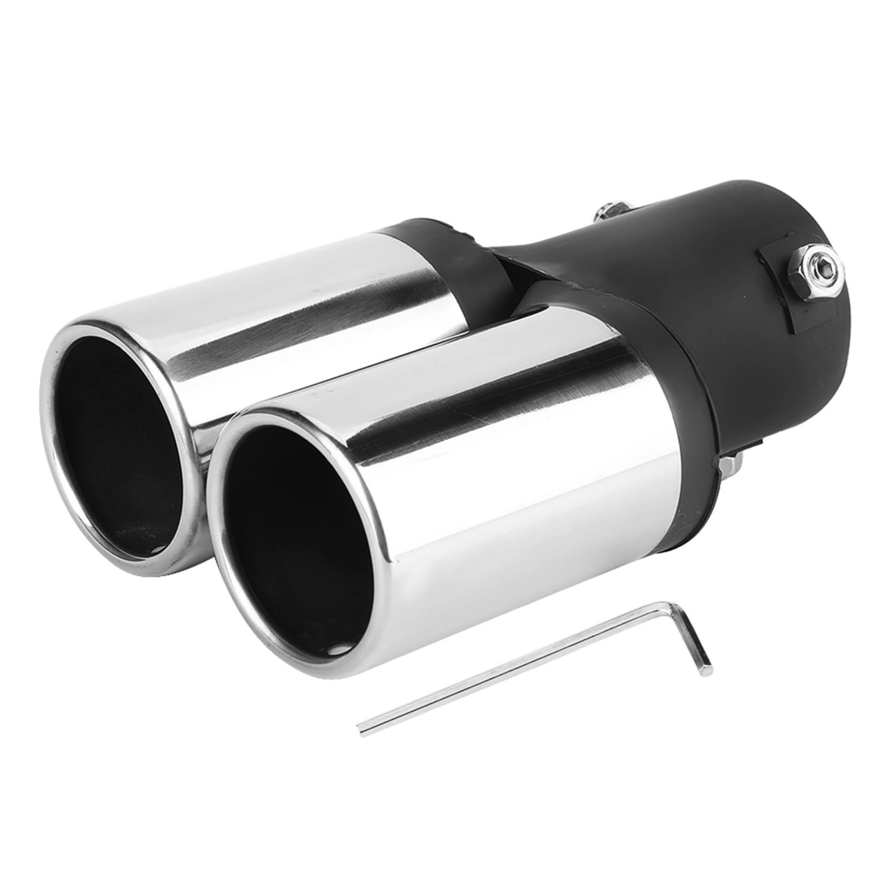 Stainless Steel Universal Car Modified Double Exhaust Pipe Rear Muffler Tip Tail Throat