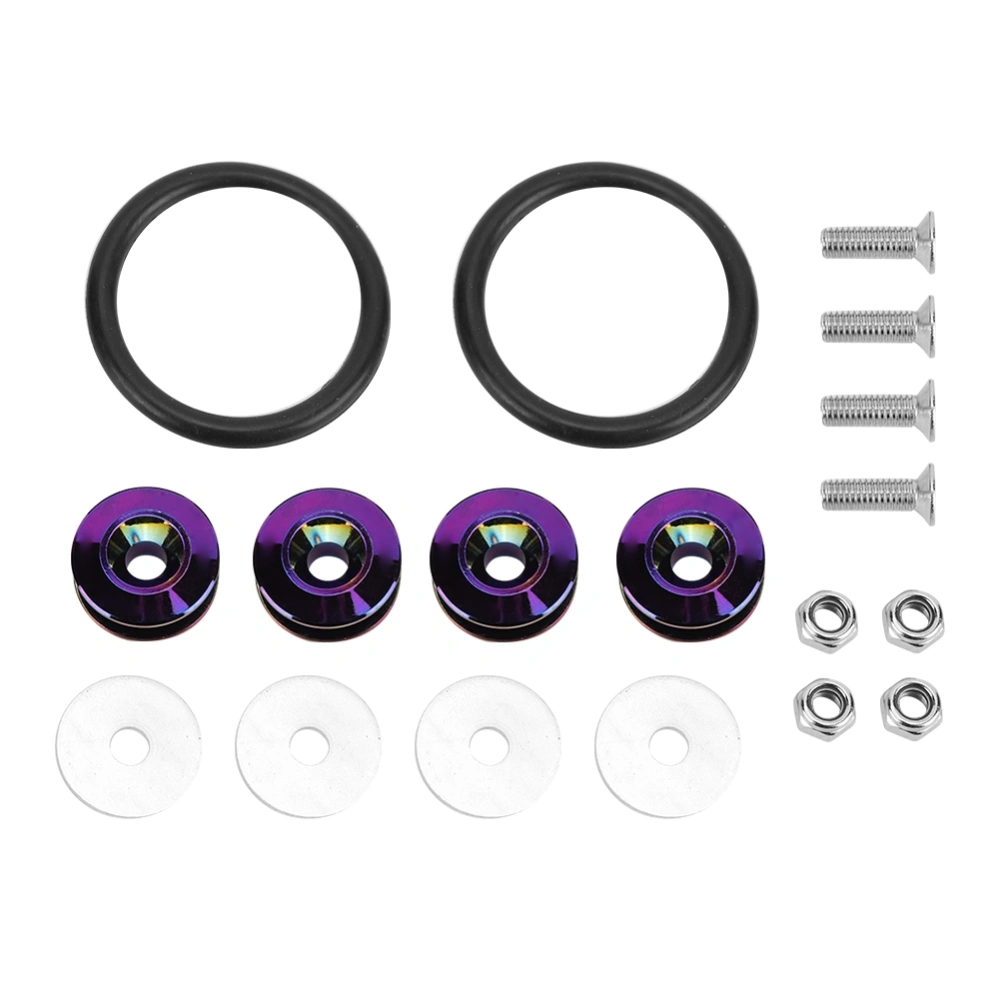 Colorful Quick Release Fasteners Rubber Rings Kit for Car Bumper Trunk Mud Guard Lid (Colors)