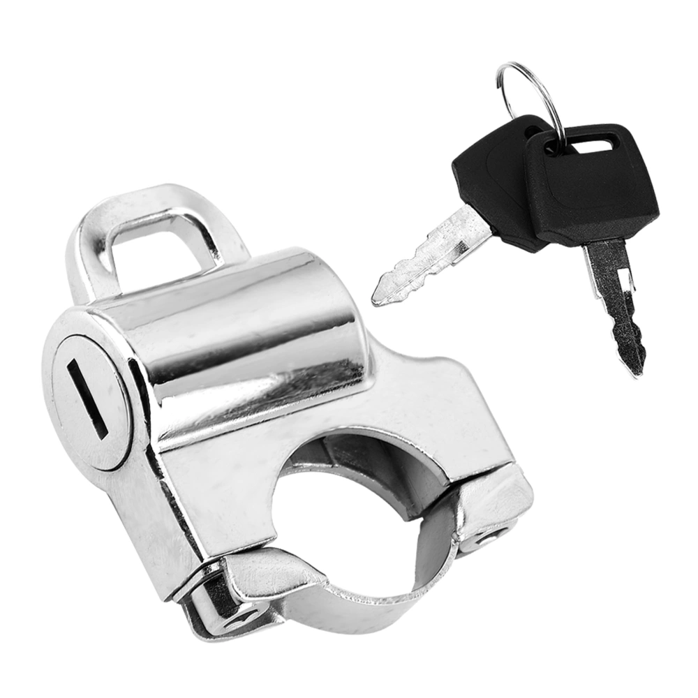 22mm Handlebars Universal Motorcycle Helmet Security Lock Padlock with 2 Keys (Electroplate)