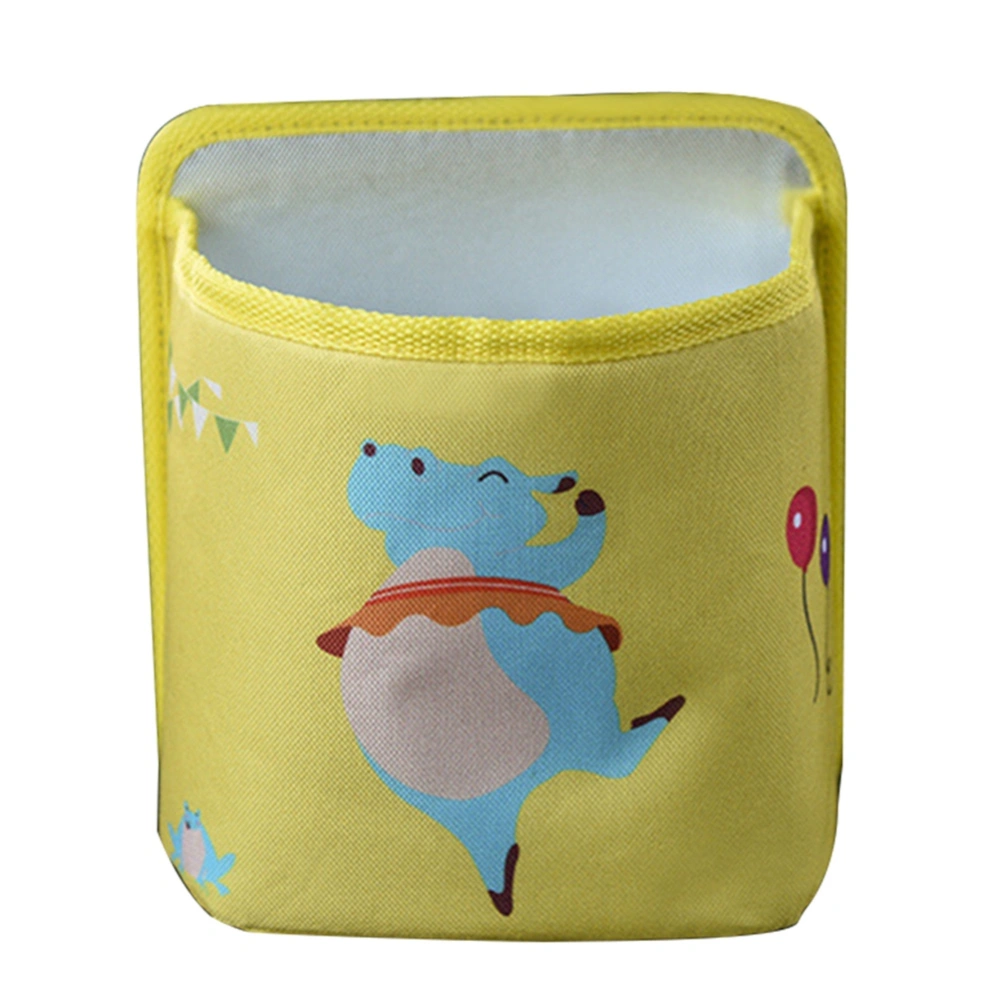 Car Portable Multi-functional Cartoon Hanging Garbage Can Storage Box (Yellow Hippo)