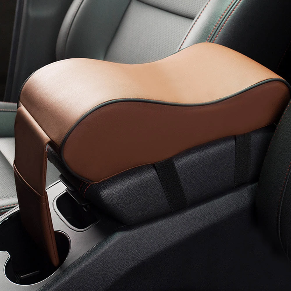 Car Armrest Pad Brown Car Arm Rest Cushion for Car Decor Coffee Color