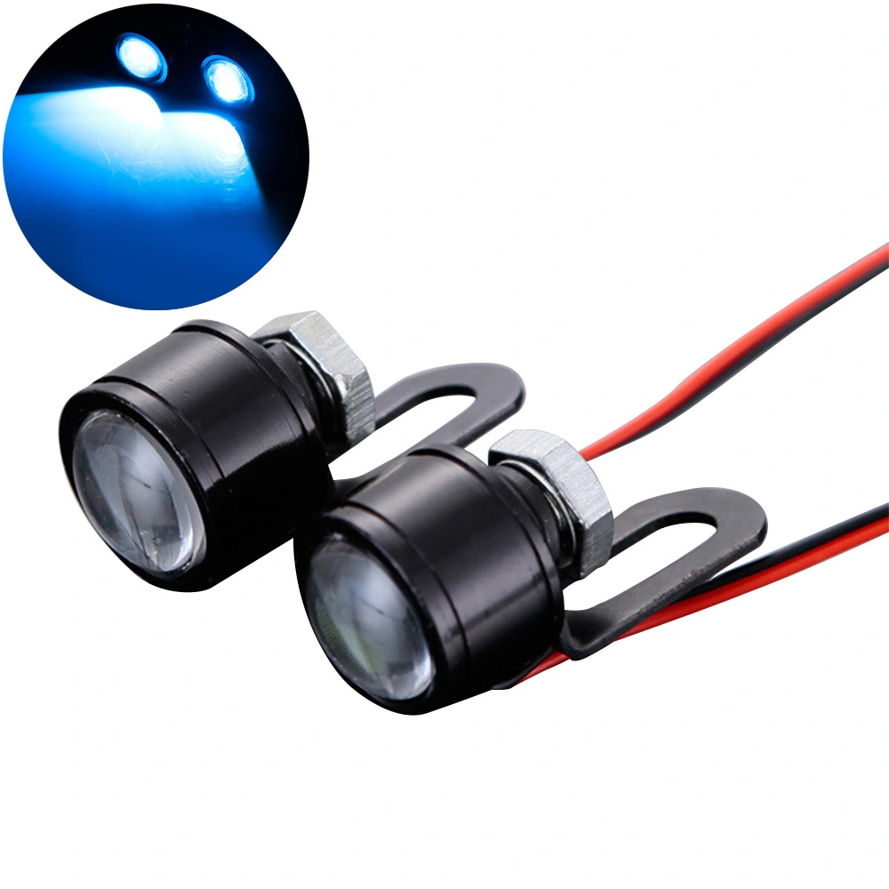 2PCS Eagle Eye LED Light 12V AC 150mA 3W Aluminum Blue Lighting Motorcycle Driving Light