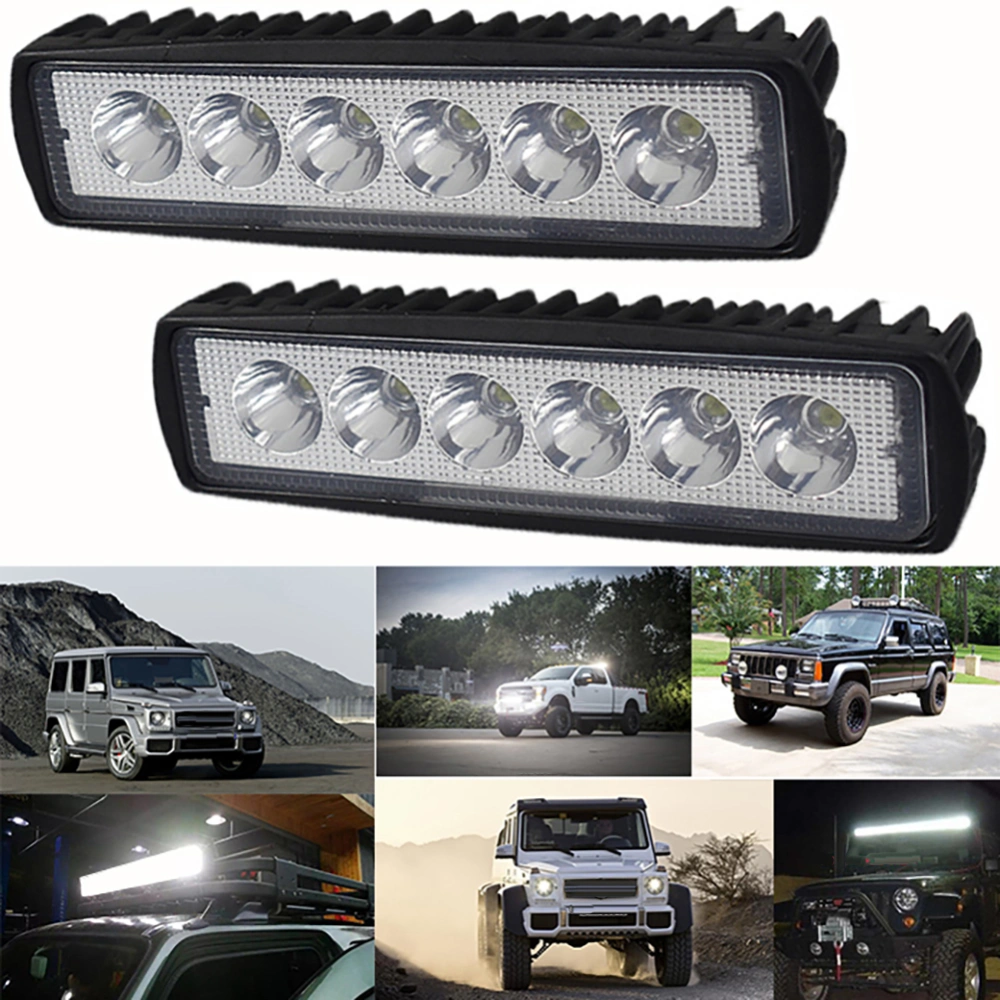 Car LED Work Light 18W 12V to 30V 1800LM 6500K Warm White Universal Fit for Vehicles