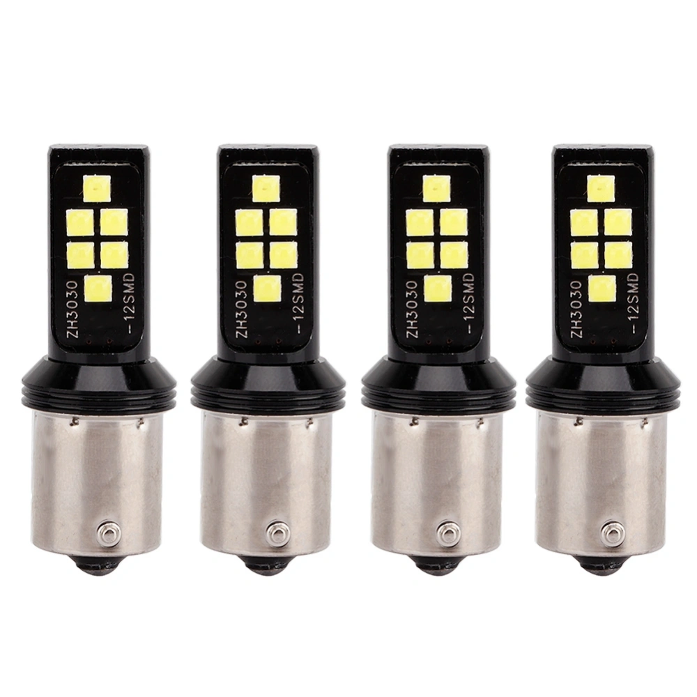 4pcs 12SMD LED White Lights Car Bulb Brake Stop Turn Signal Reverse Backup Lamp(1156)