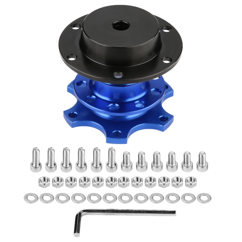 Car Steering Wheel Hub Quick Release Adapter Snap Off Kit with Screws(Blue)