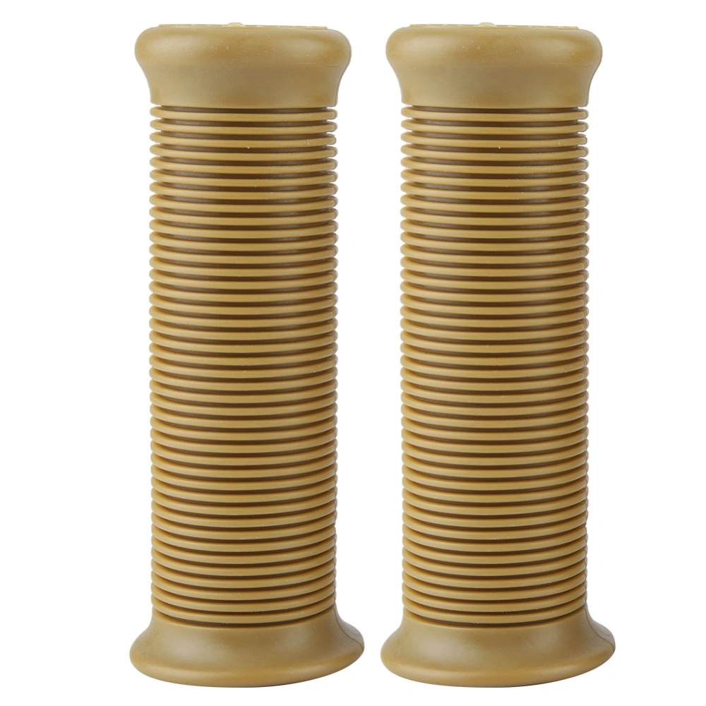 Pair of 7/8inch 22mm Universal Motorcycle Vintage TPU Handle Handlebar Grip Sauce Yellow