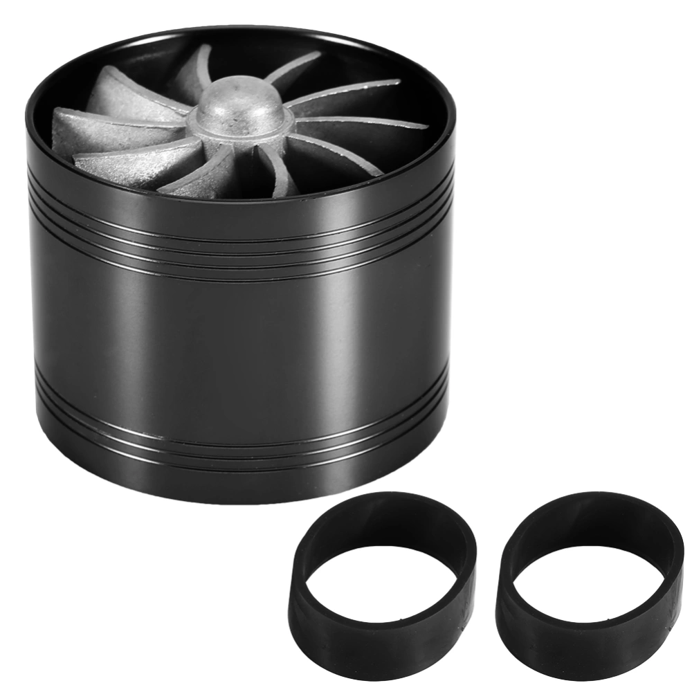 Car Air Intake Turbonator Single Fan Turbine Super Charger Gas Fuel Saver Turbo 64mm Black