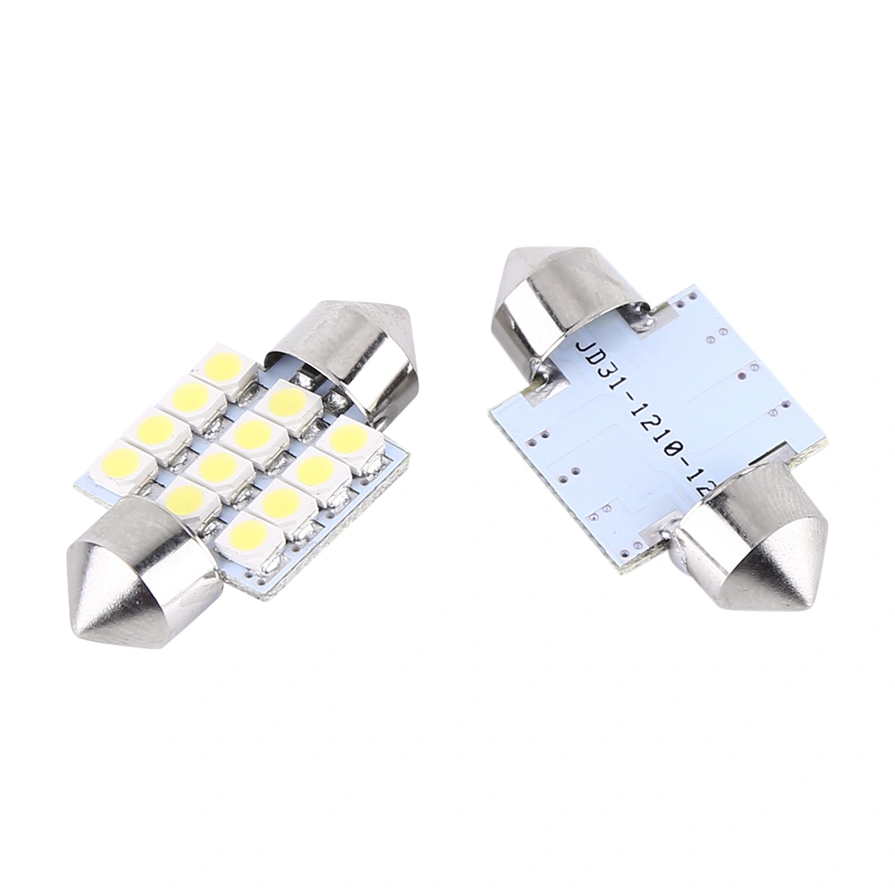 2pcs White 12V 12SMD 31mm LED Bulbs Car Interior Lights Door Reading Dome Light