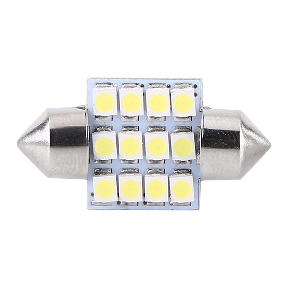 2pcs White 12V 12SMD 31mm LED Bulbs Car Interior Lights Door Reading Dome Light