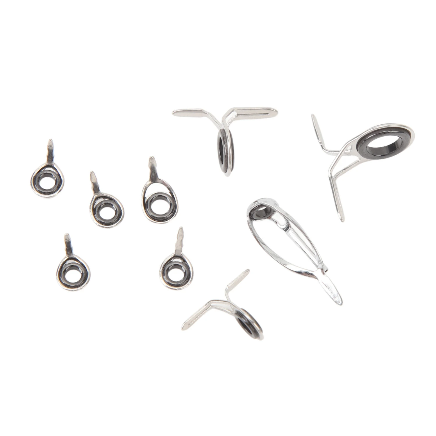 9 PCS Fishing Rod Tips Repair Kit Universal Ceramic Ring Fishing Pole Guides Eyelets Repair Kit for Fishing