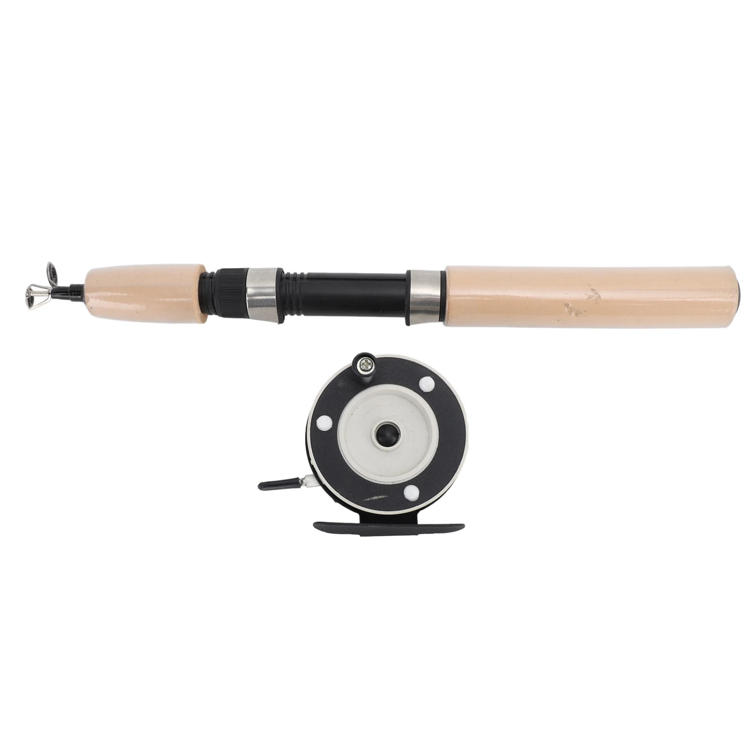 65cm Ice Fishing Rod Reel Combo Set Smooth Rotation Comfortable Grip Non Slip Spinning Ice Fishing Combos for Trout Walleye Perch