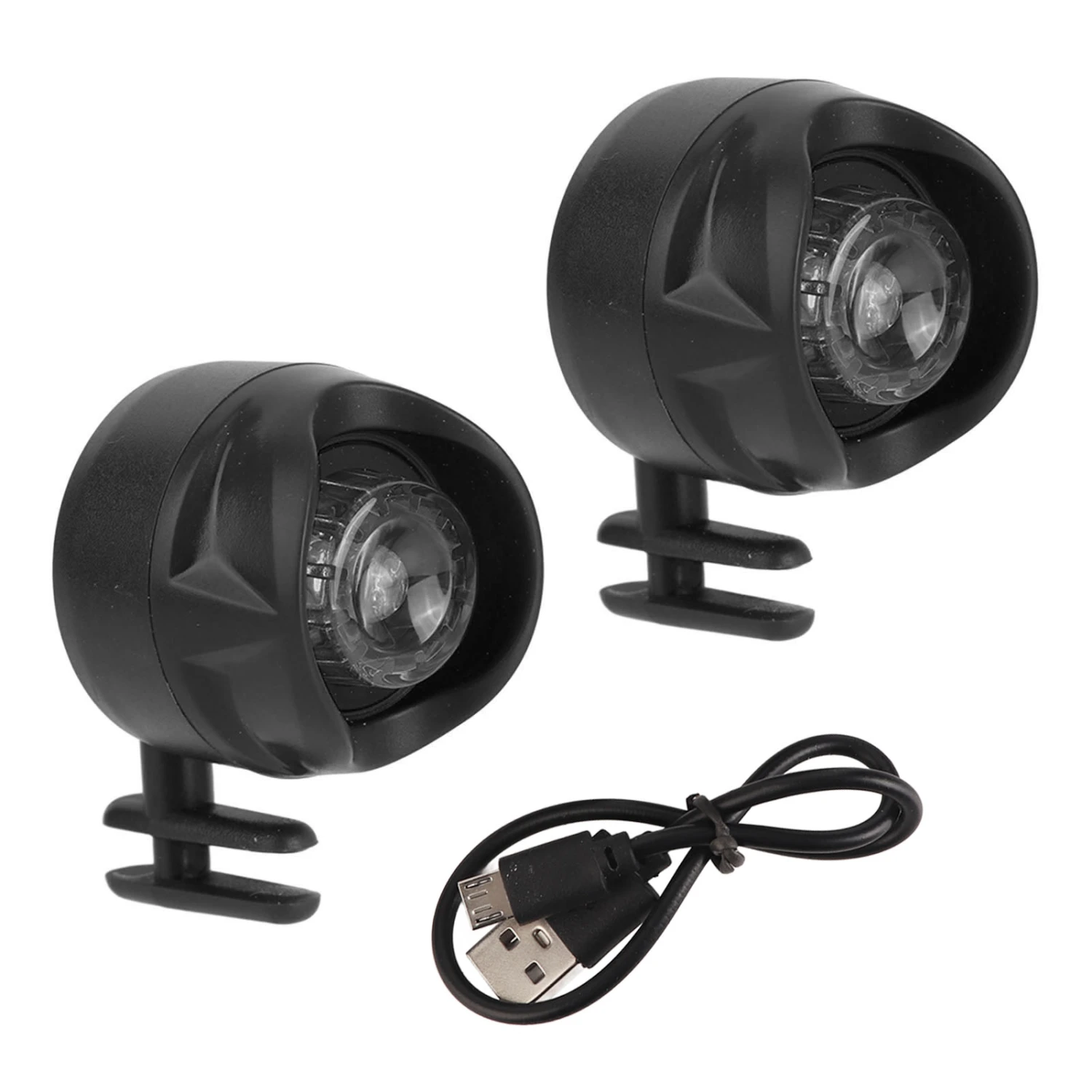 2Pcs USB Rechargeable Shoes Headlights Shoe Lights for Night Hiking Cycling Running Walking Black