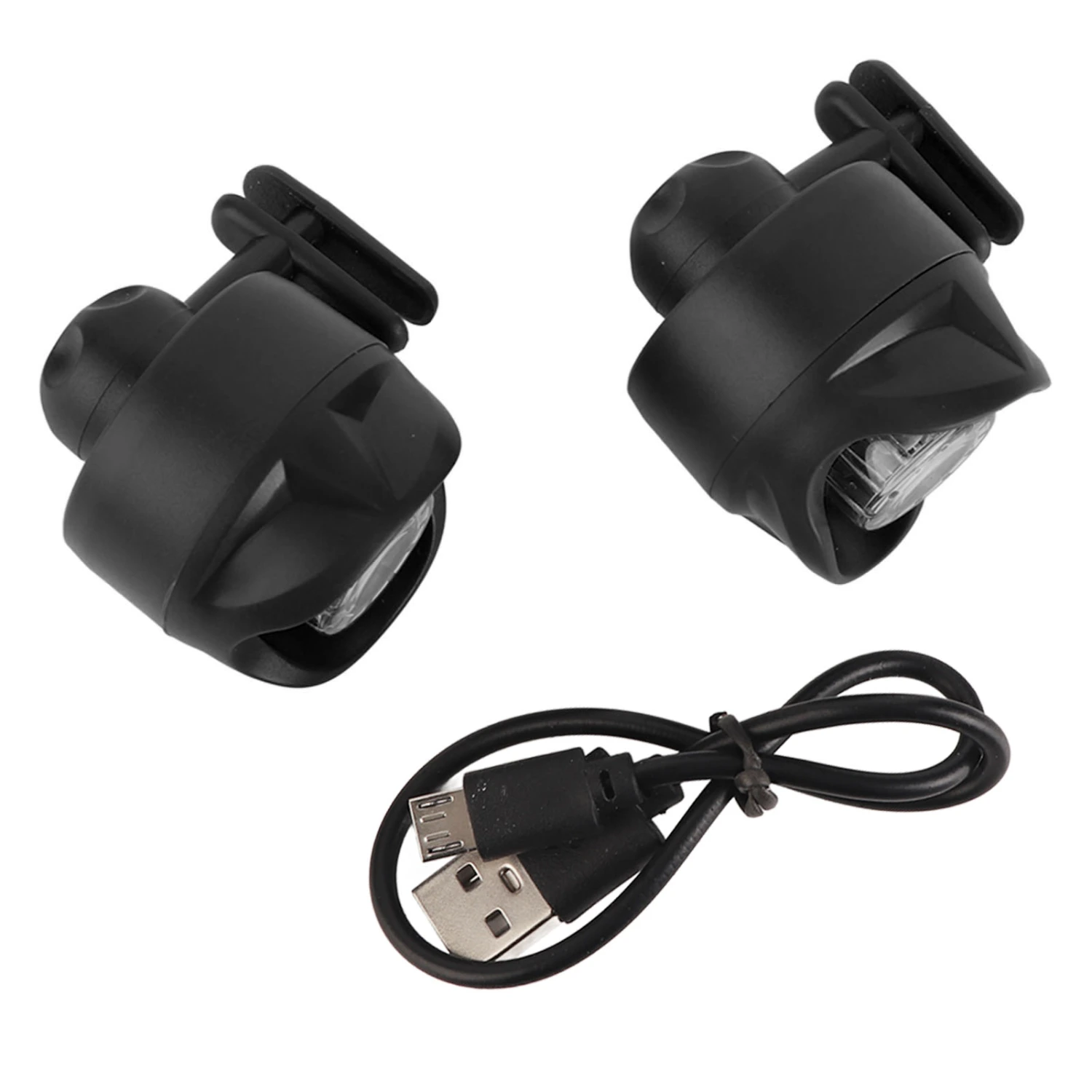 2Pcs USB Rechargeable Shoes Headlights Shoe Lights for Night Hiking Cycling Running Walking Black