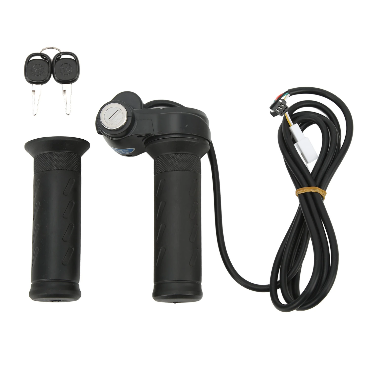 Electric Bike Scooters Twist Throttle Grip 5 Wires Bike Modified Speed Control Handle Grips with Keys for 22.5mm Handlebar