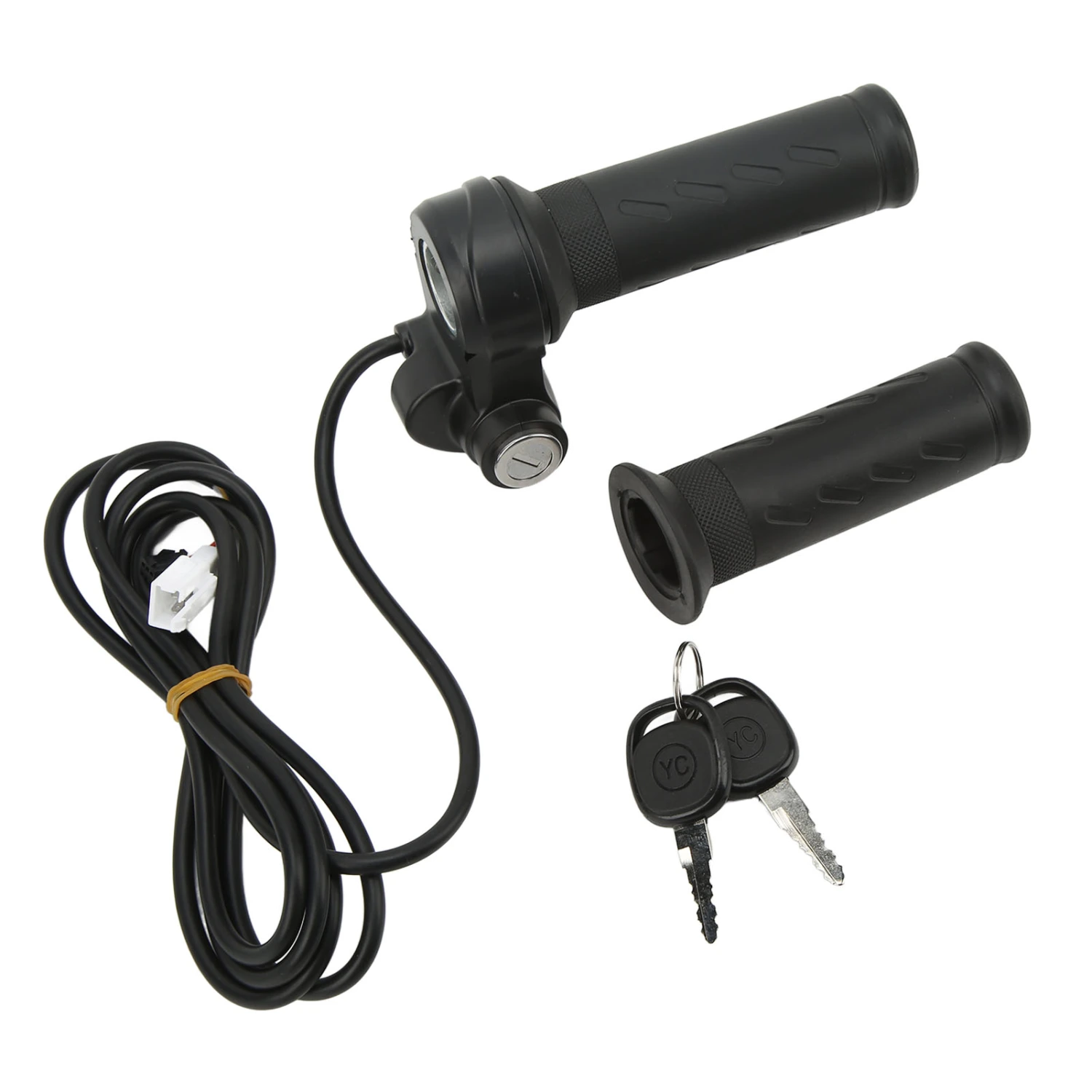 Electric Bike Scooters Twist Throttle Grip 5 Wires Bike Modified Speed Control Handle Grips with Keys for 22.5mm Handlebar
