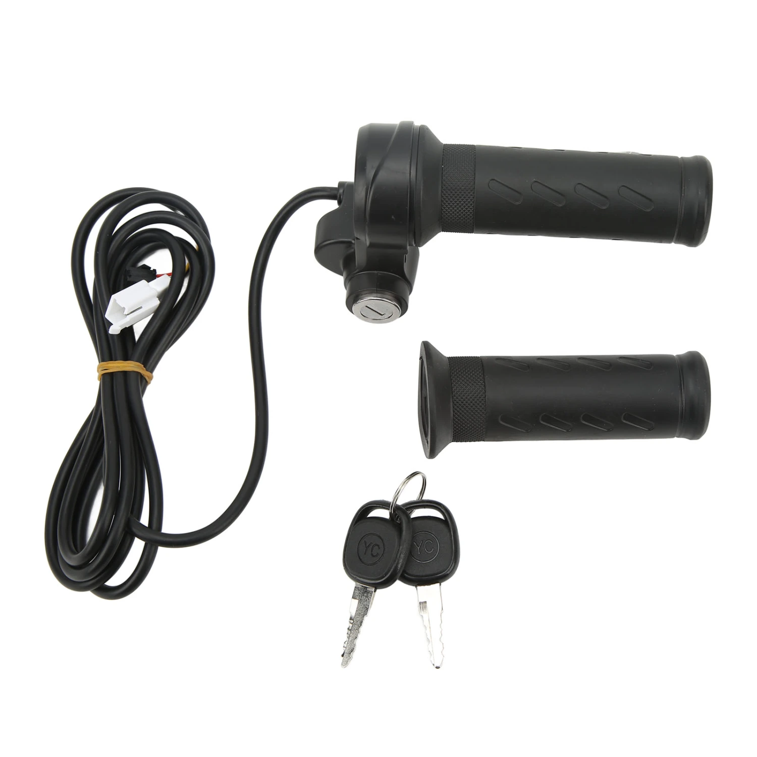 Electric Bike Scooters Twist Throttle Grip 5 Wires Bike Modified Speed Control Handle Grips with Keys for 22.5mm Handlebar