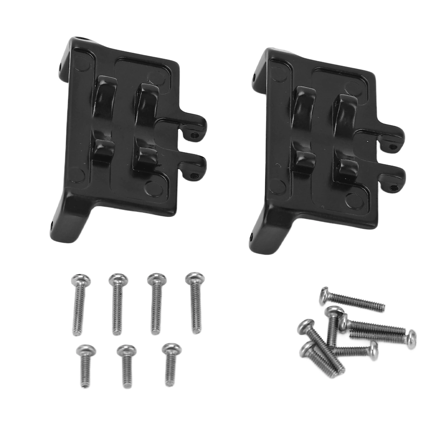 2PCS RC Servo Mount Aluminum Alloy Servo Fixed Bracket RC Steering Gear Bracket for Axial SCX24 1/24 RC Car Black