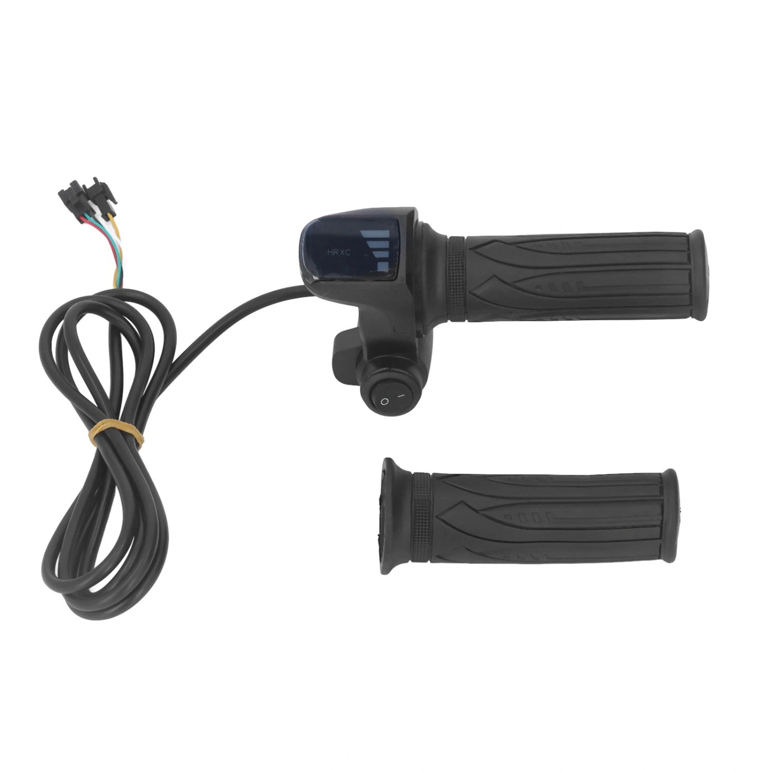 1 Pair Electric Bike Throttle Grip Rubber Twist Throttle Grips with LED Battery Display for Electric Bicycle Scooter