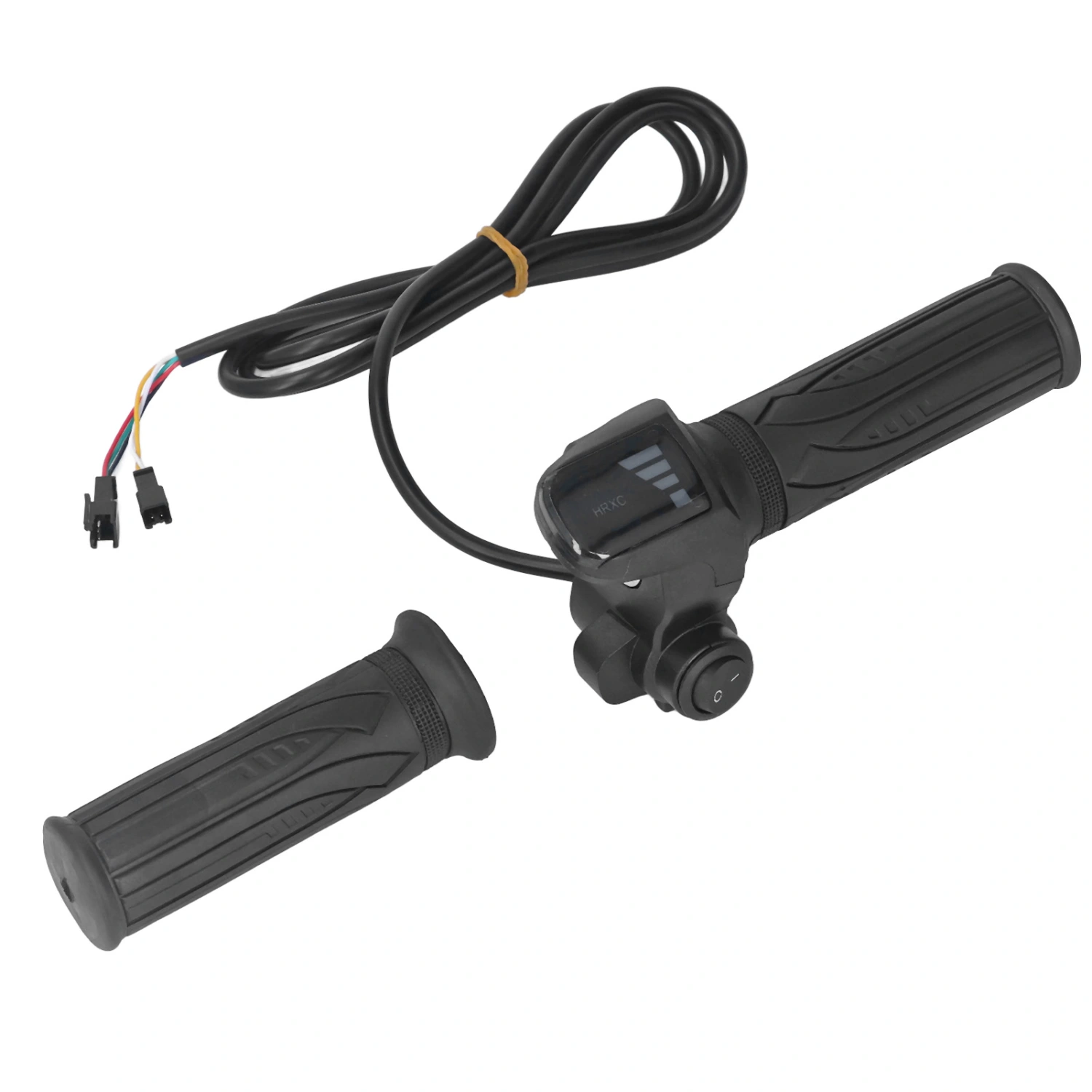 1 Pair Electric Bike Throttle Grip Rubber Twist Throttle Grips with LED Battery Display for Electric Bicycle Scooter