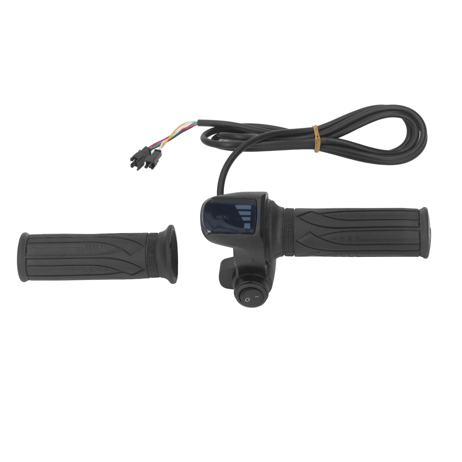 1 Pair Electric Bike Throttle Grip Rubber Twist Throttle Grips with LED Battery Display for Electric Bicycle Scooter