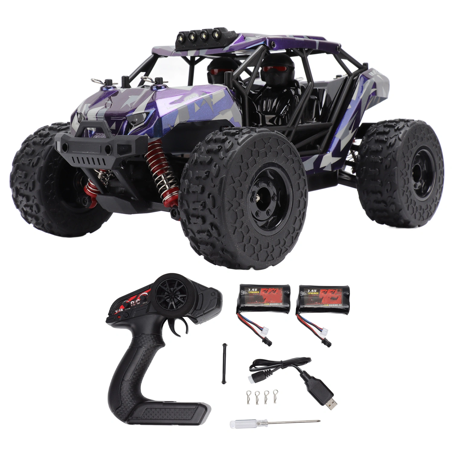 Remote Control Car 1:18 Scale High Speed Racing Off Road Vehicle Drive Car Remote Control Toys Purple Blue