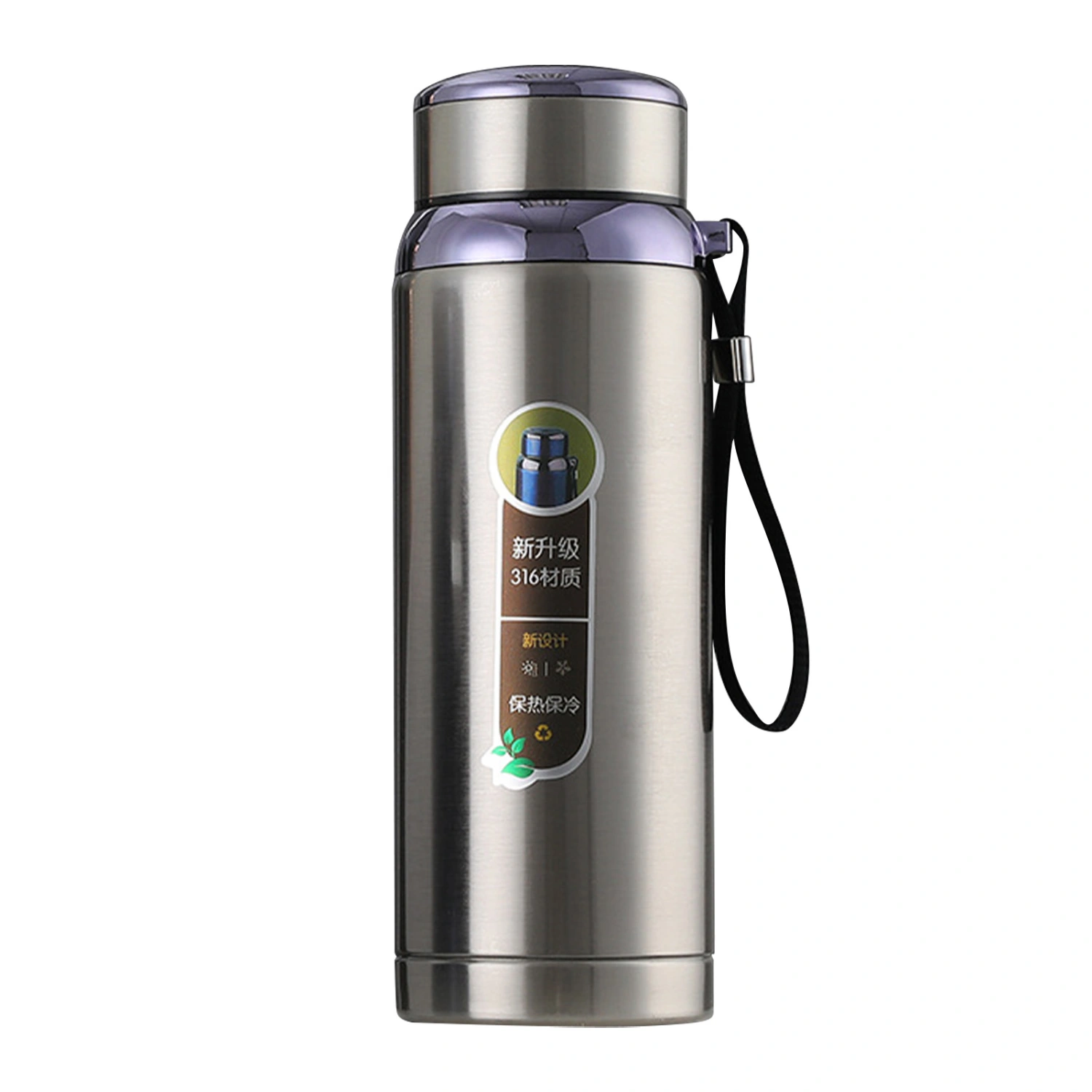 1000ml Insulated Bottle Wide Mouth Stainless Steel Insulated Tea Bottle with Removable Filter for Office Stainless Steel Color