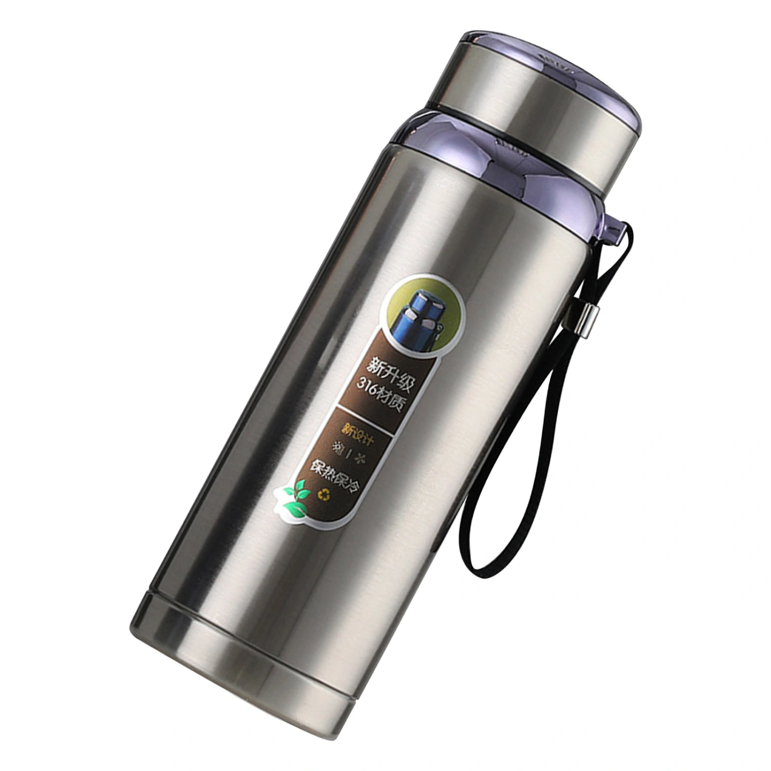 1000ml Insulated Bottle Wide Mouth Stainless Steel Insulated Tea Bottle with Removable Filter for Office Stainless Steel Color