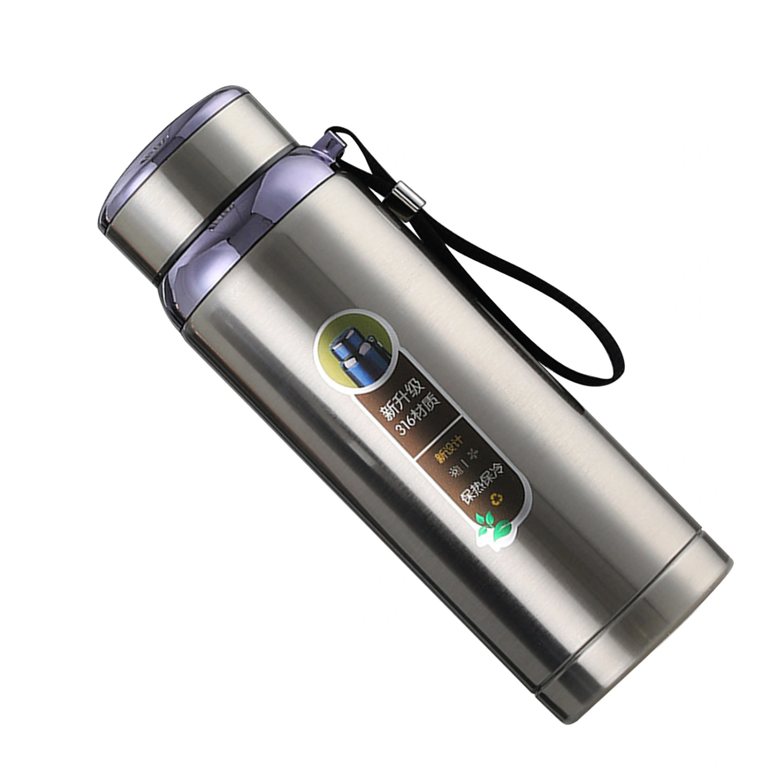 1000ml Insulated Bottle Wide Mouth Stainless Steel Insulated Tea Bottle with Removable Filter for Office Stainless Steel Color