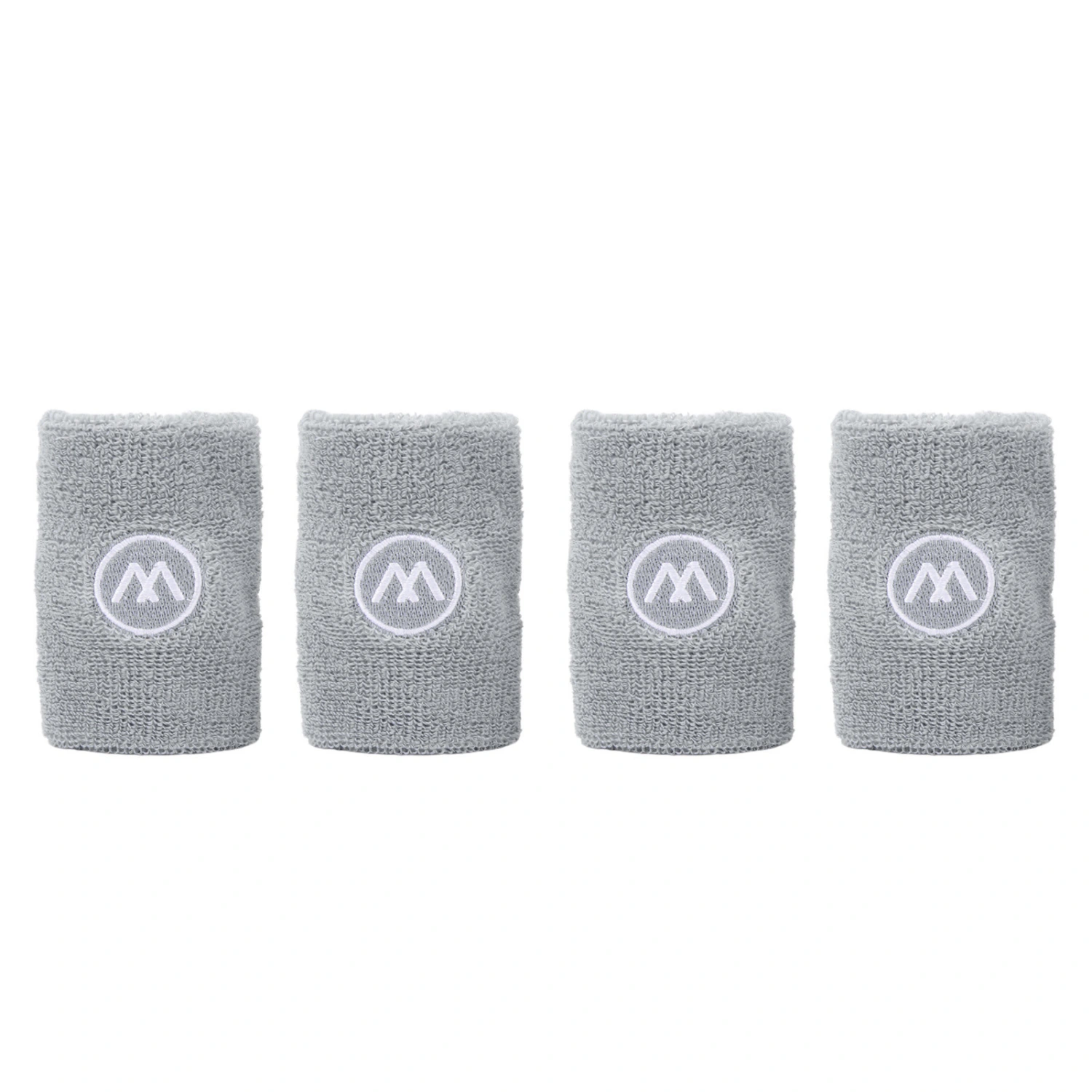 2 Pair Wrist Sweatbands Sports Basketball Sweat Absorbing Wristband Polyester Cotton Athletic Sweatband for Men Women Gray