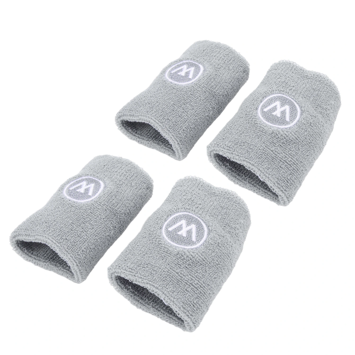 2 Pair Wrist Sweatbands Sports Basketball Sweat Absorbing Wristband Polyester Cotton Athletic Sweatband for Men Women Gray