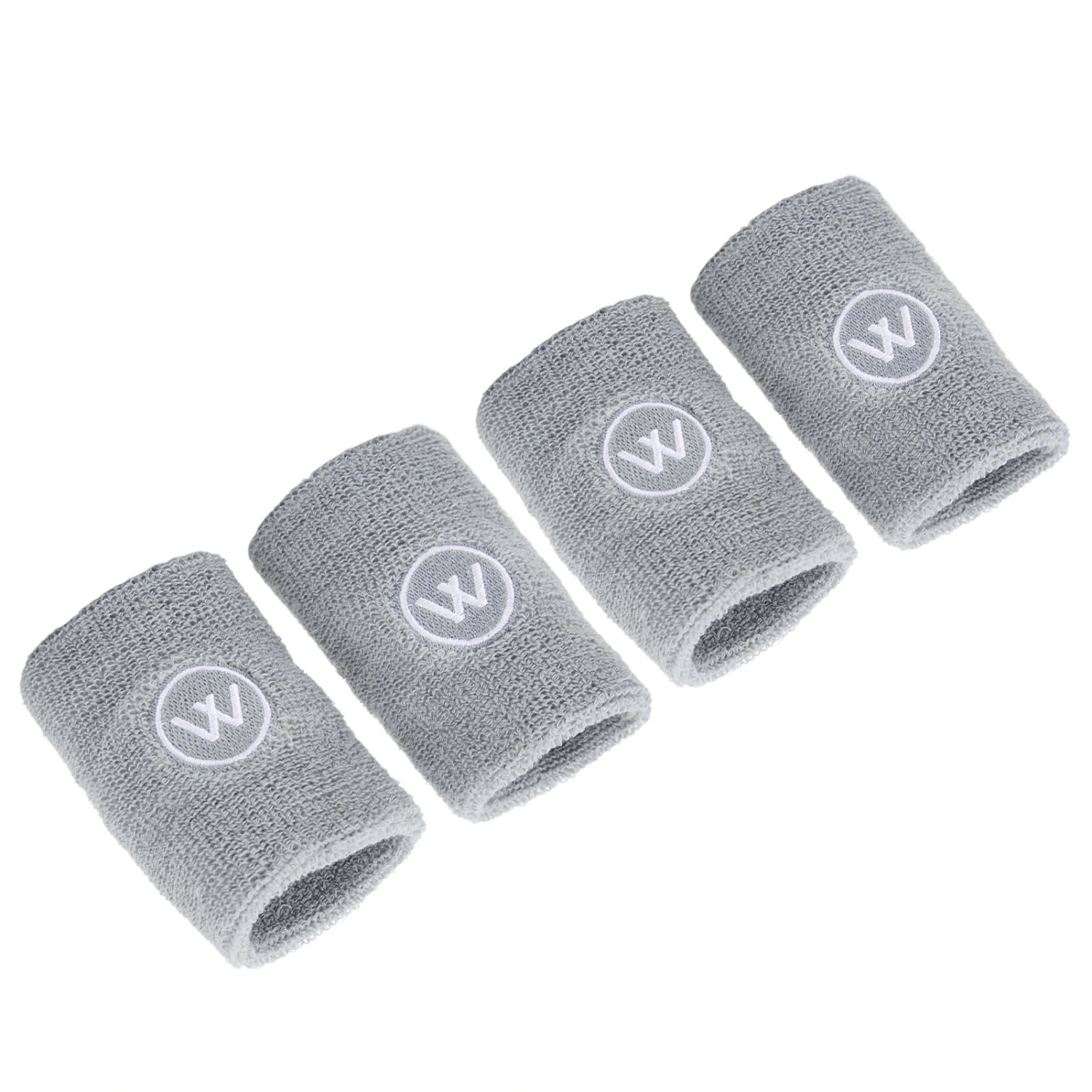 2 Pair Wrist Sweatbands Sports Basketball Sweat Absorbing Wristband Polyester Cotton Athletic Sweatband for Men Women Gray