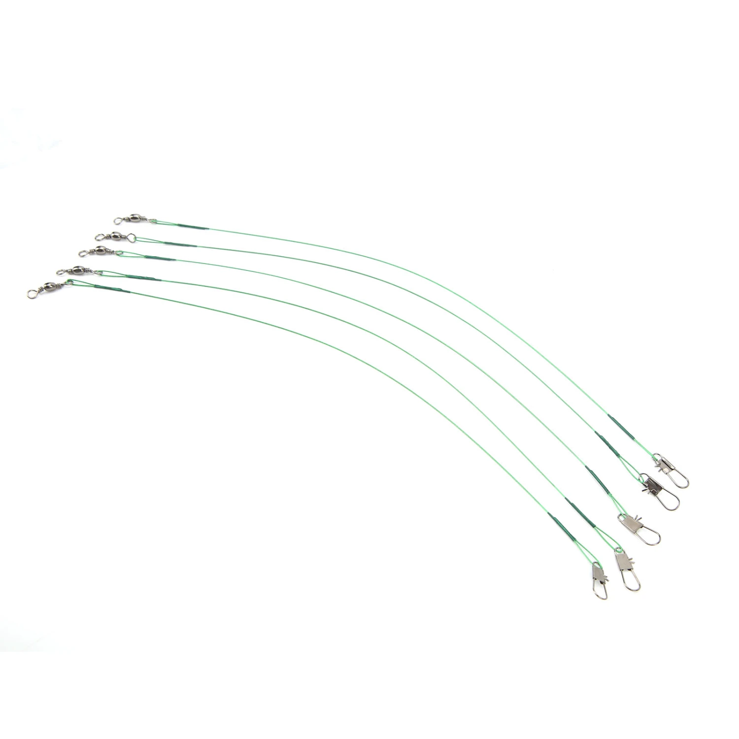 100PCS Fishing Leader Swivels Snap Anti Corroison Hard Steel Wire Leader for Saltwater 25cm / 9.8in