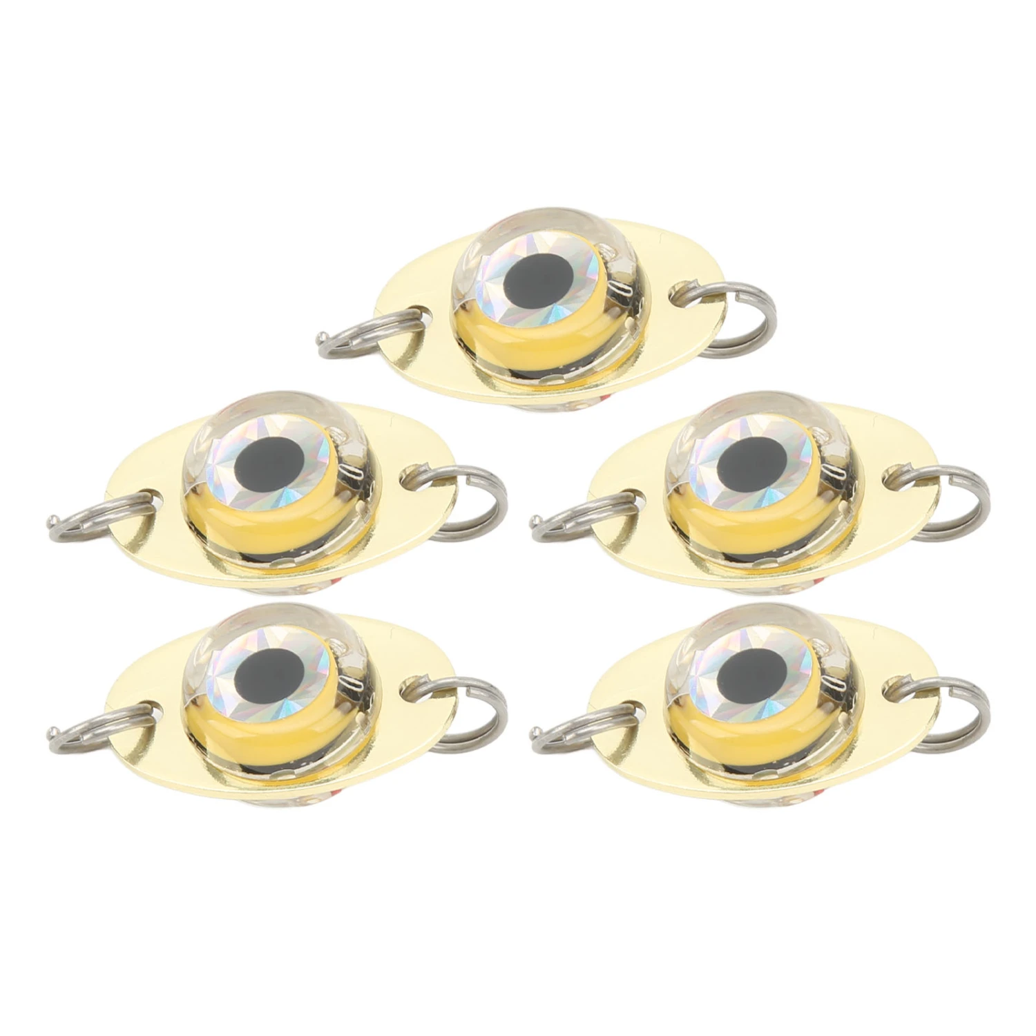5Pcs Underwater Electronic Fishing Lure Lamp Corrosion Proof ABS LED Fishing Bait Light for Saltwater Green Lighting