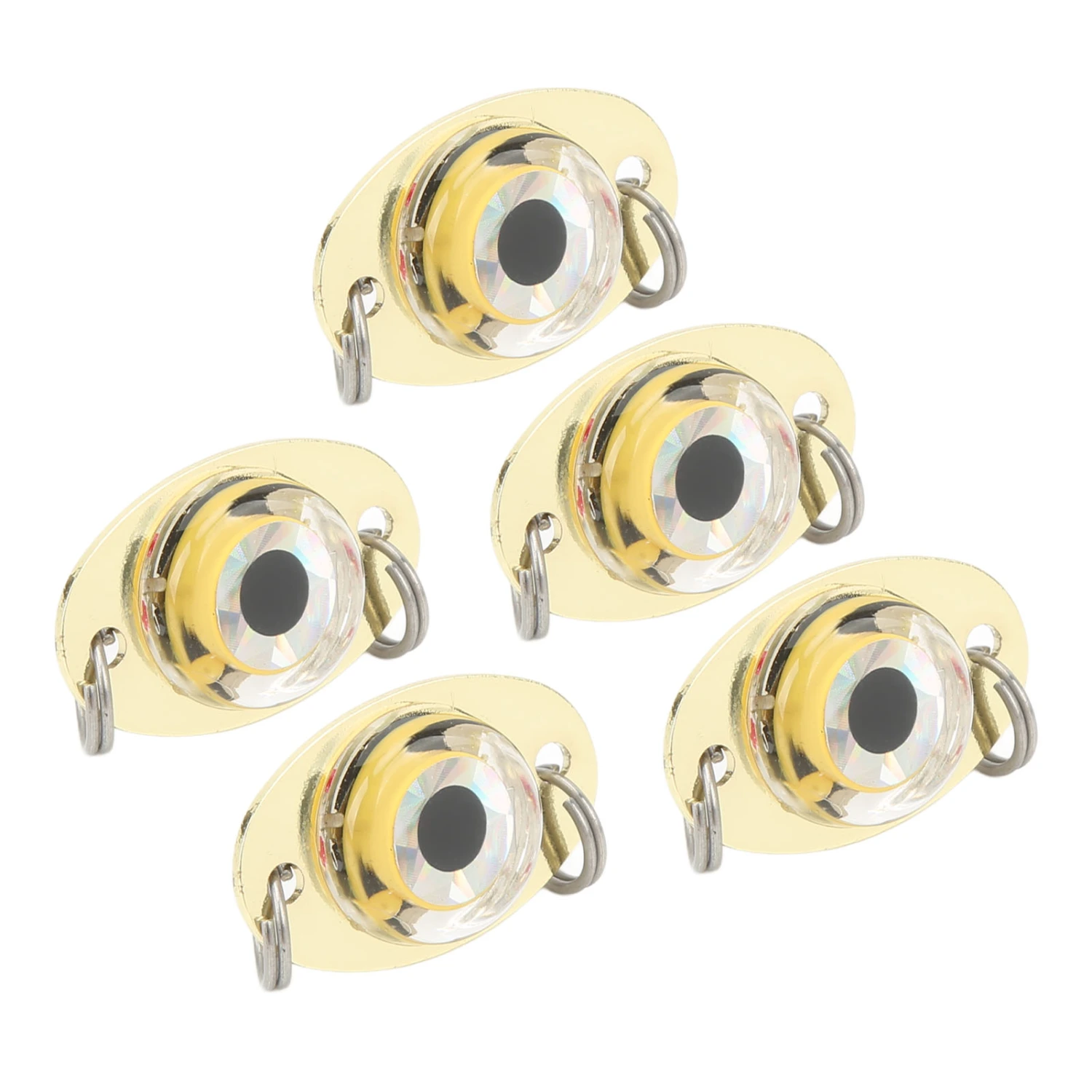 5Pcs Underwater Electronic Fishing Lure Lamp Corrosion Proof ABS LED Fishing Bait Light for Saltwater Green Lighting