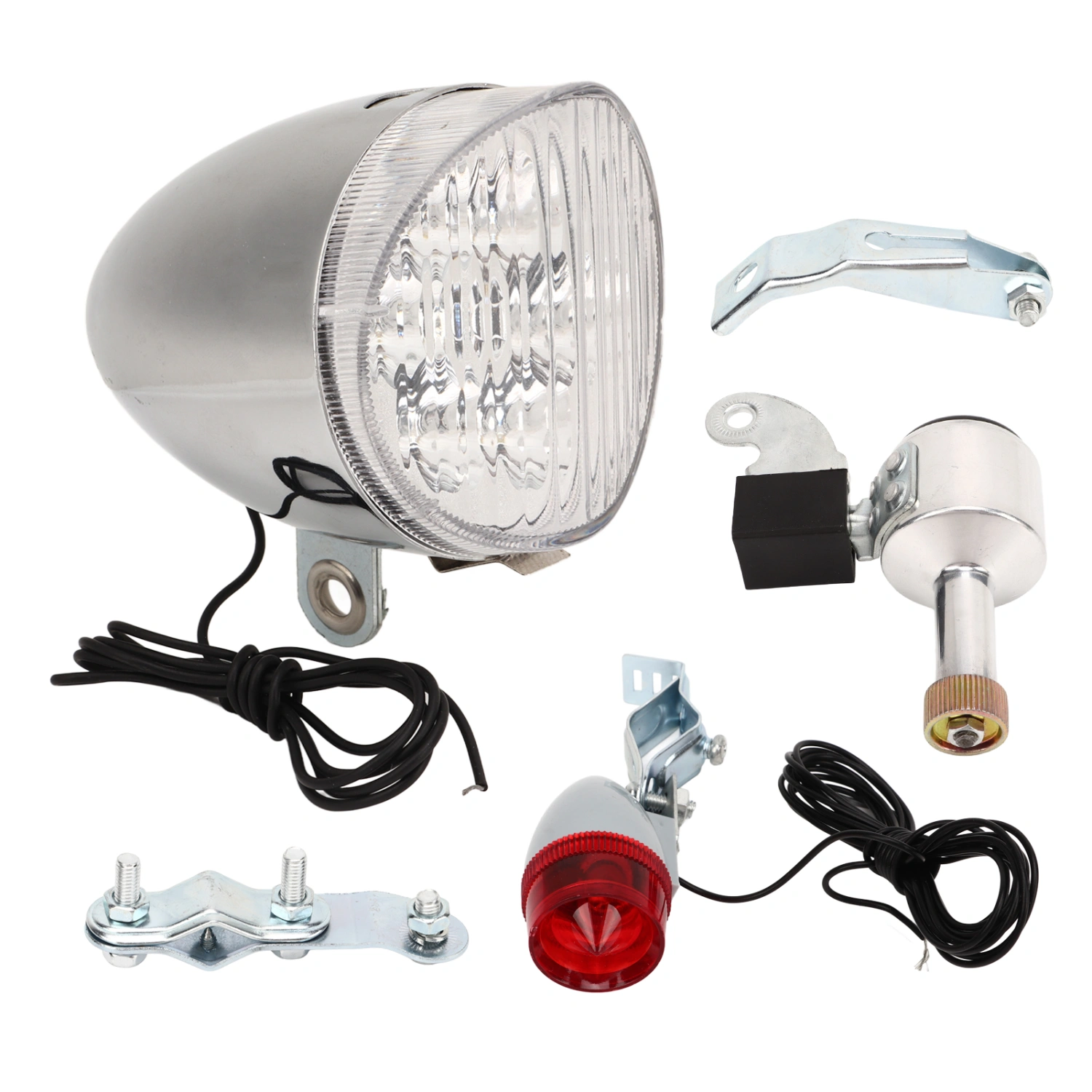 Retro Bike Light Set Professional Vintage Bike LED Headlight Taillight Kit with Generator for DIY Modification