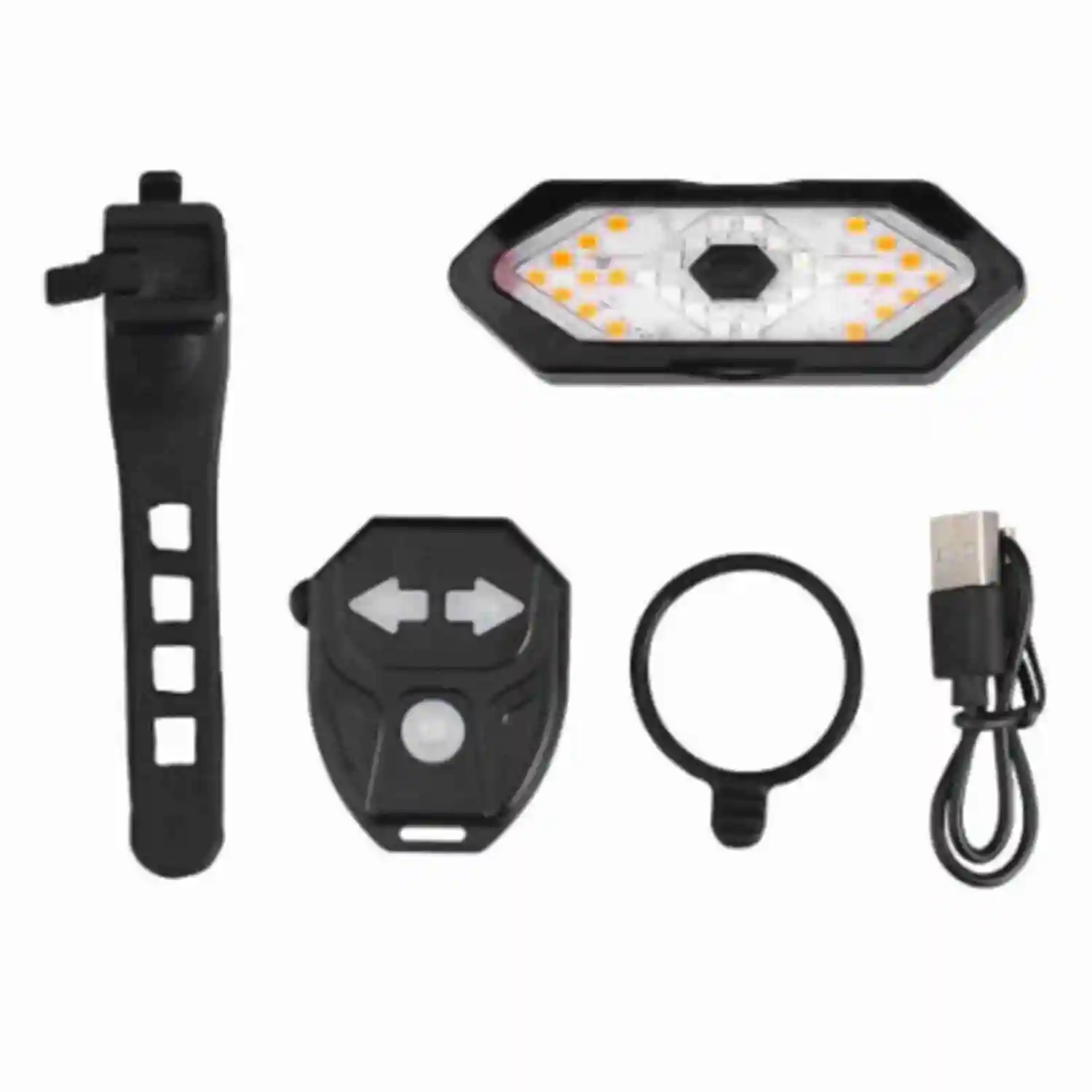 Bike Turn Signal Light USB Charging LED Light Wireless Remote Control Waterproof Bike Rear Tail Warning Lamp