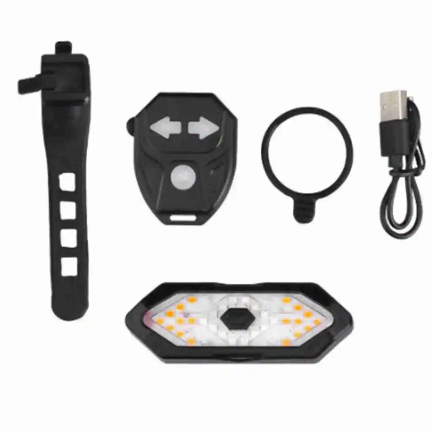 Bike Turn Signal Light USB Charging LED Light Wireless Remote Control Waterproof Bike Rear Tail Warning Lamp