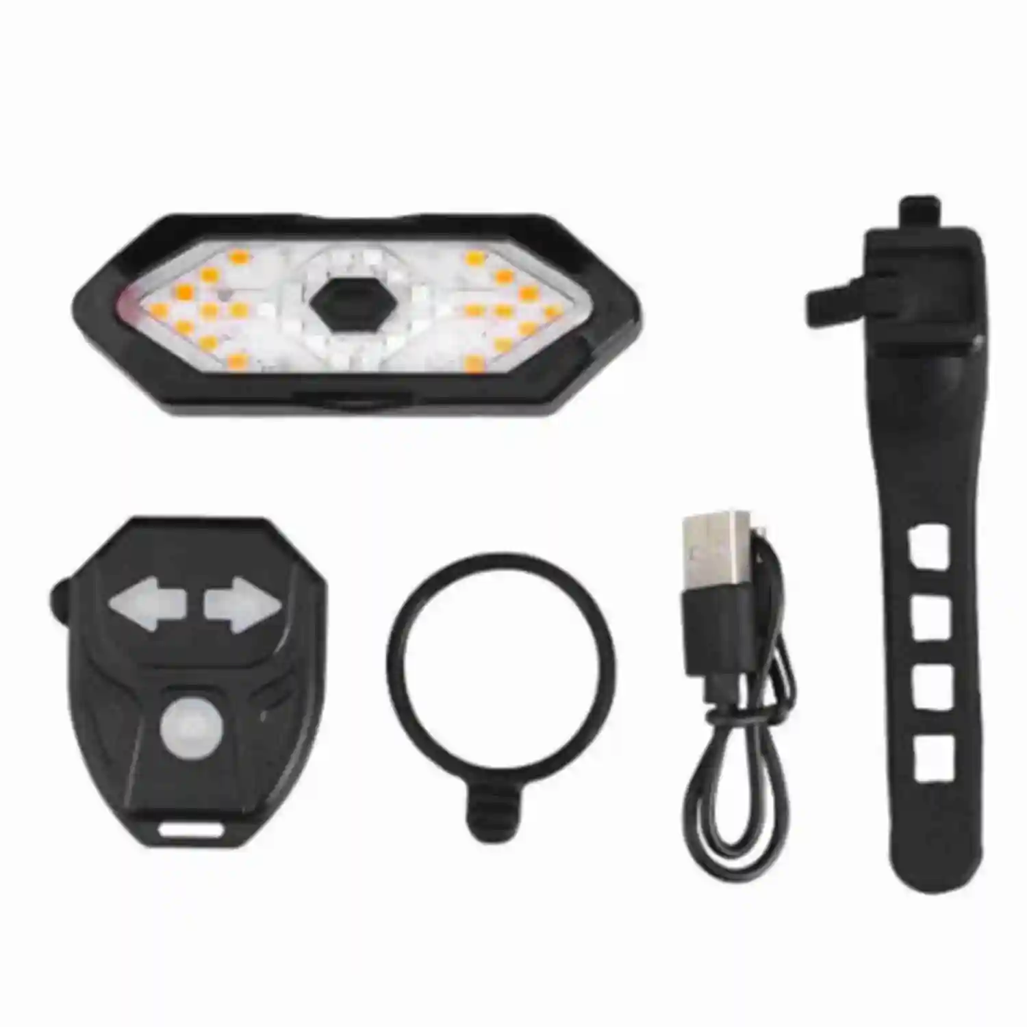 Bike Turn Signal Light USB Charging LED Light Wireless Remote Control Waterproof Bike Rear Tail Warning Lamp