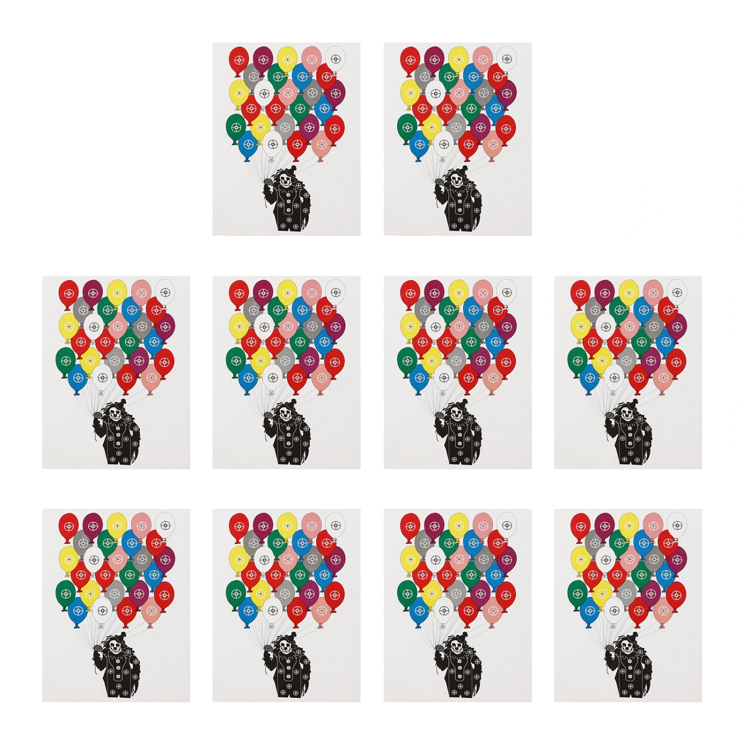 10Pcs Shooting Targets Paper Archery Paper Targets Bow Arrow Hunting Shoot Accessories 45x32cm Clown Balloon