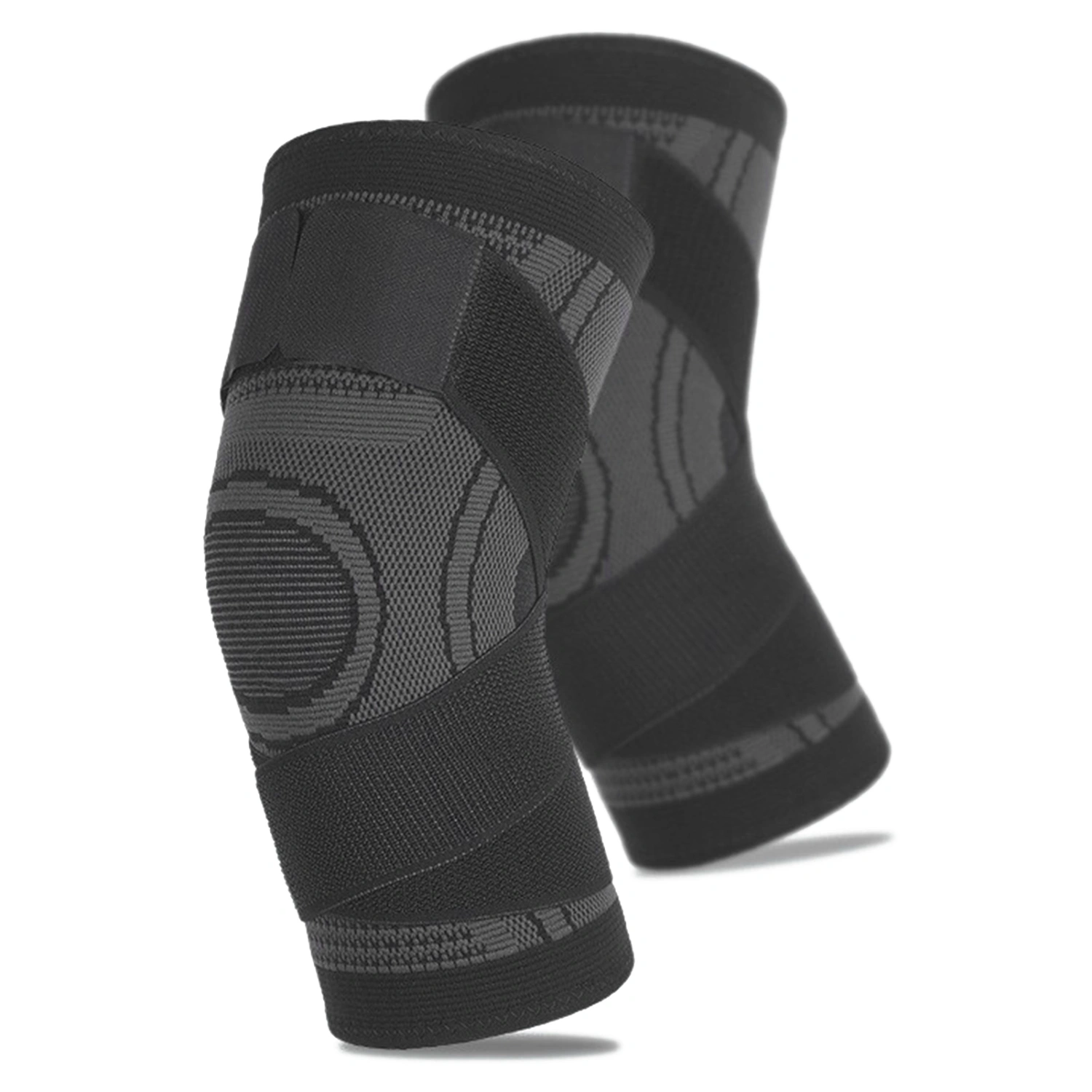 1 Pair Knee Brace Knee Support Protector Kneepad Kneecap for Running Basketball Volleyball M Black