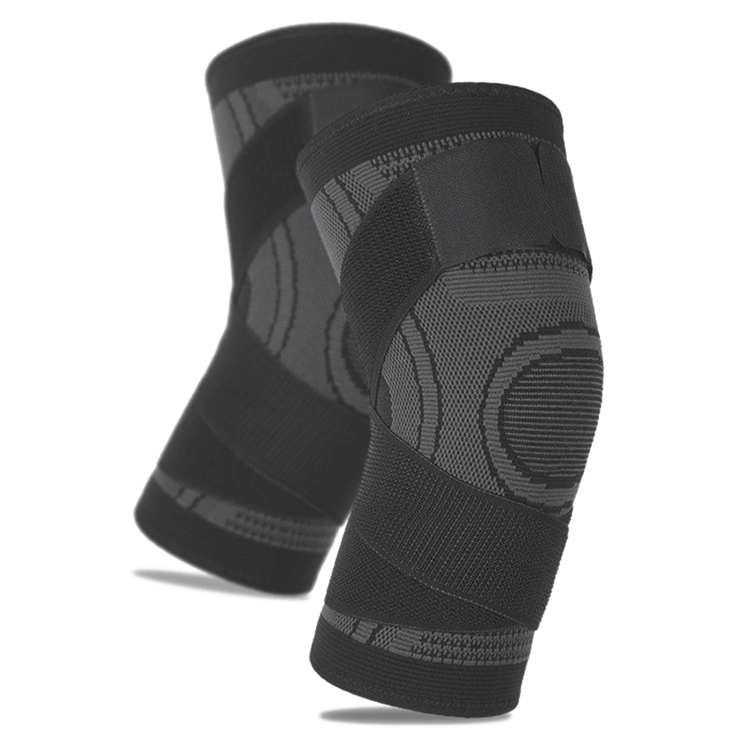 1 Pair Knee Brace Knee Support Protector Kneepad Kneecap for Running Basketball Volleyball M Black
