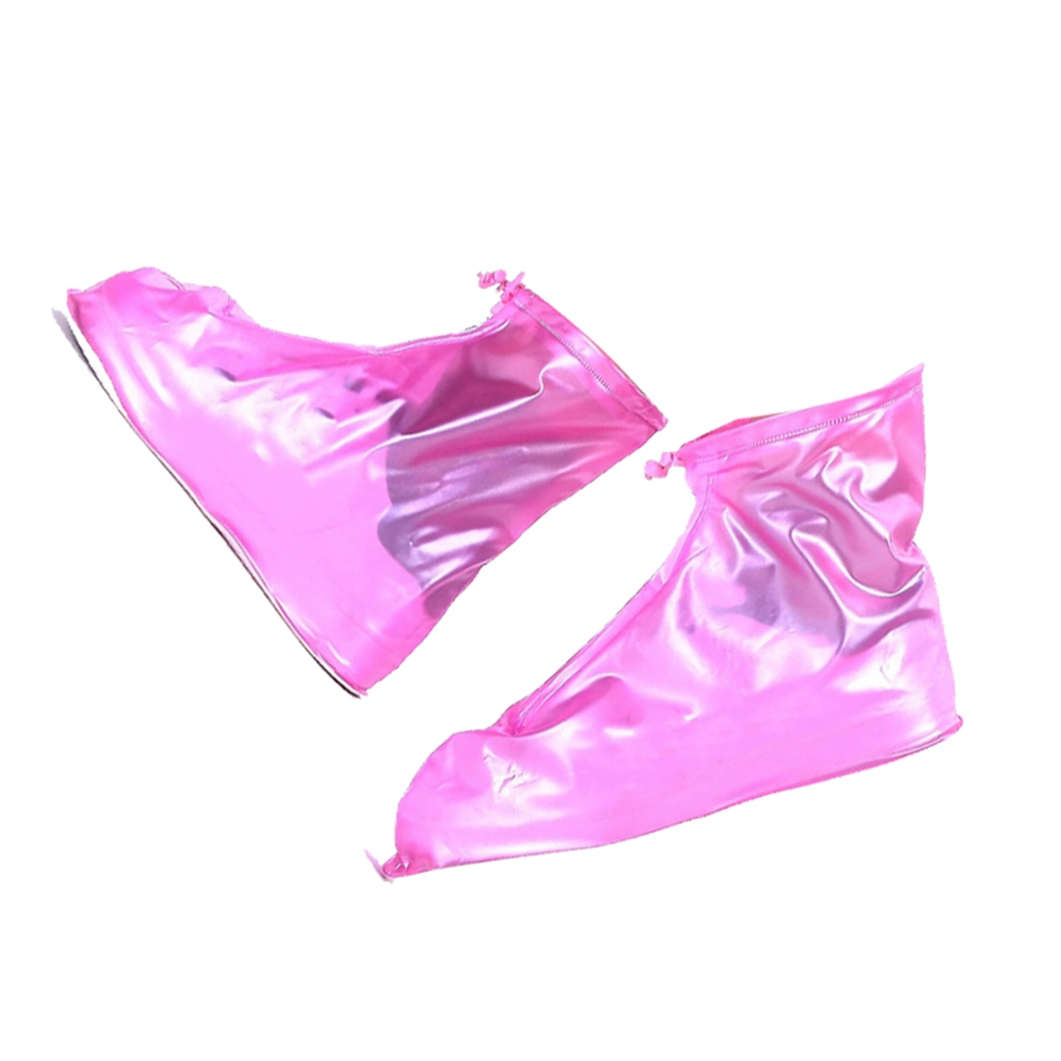 1 Pair PVC Rain Shoes Cover Waterproof Non Slip Overshoes Reusable Rain Shoe Covers for Rainy Days Pearl Red L