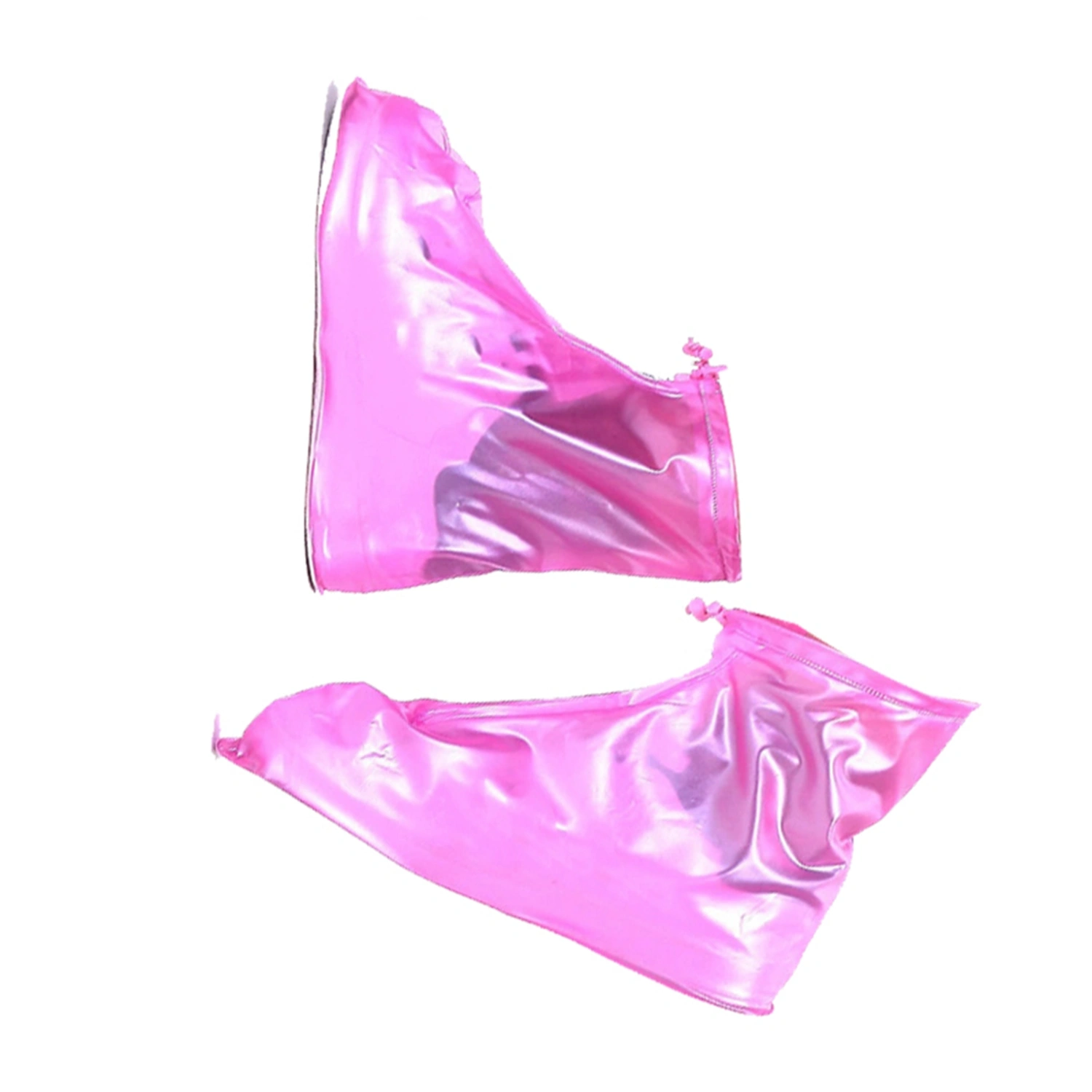 1 Pair PVC Rain Shoes Cover Waterproof Non Slip Overshoes Reusable Rain Shoe Covers for Rainy Days Pearl Red L