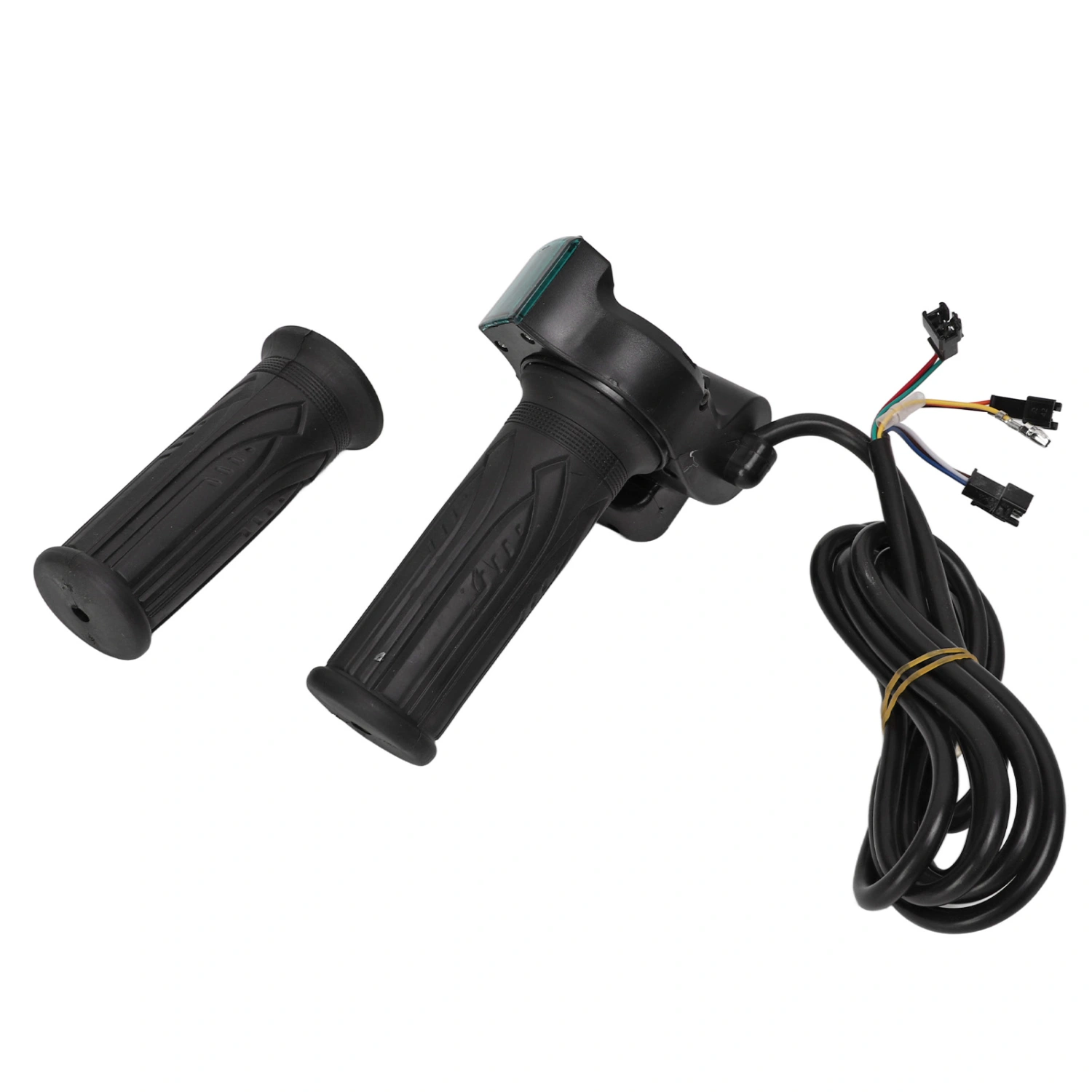 1Pair Handlebar Throttle Twist Grip Twist Throttle Accelerator Handle Grip with Red Font Display for Electric Bike Accessories