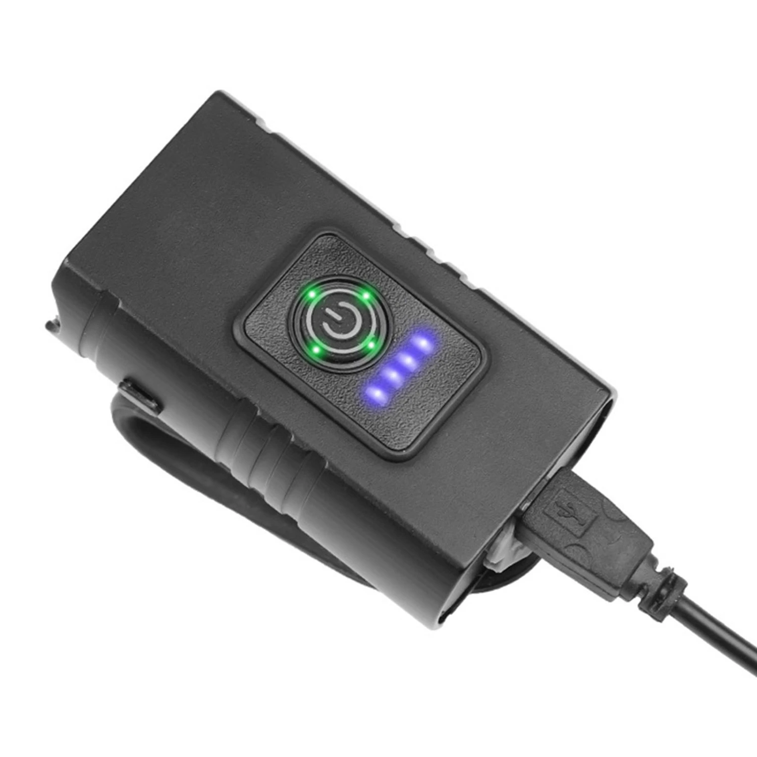 USB Rechargeable Bike Light Set with Power Display 6 Lighting Modes Waterproof Bike Headlight Taillight for Cycling Black