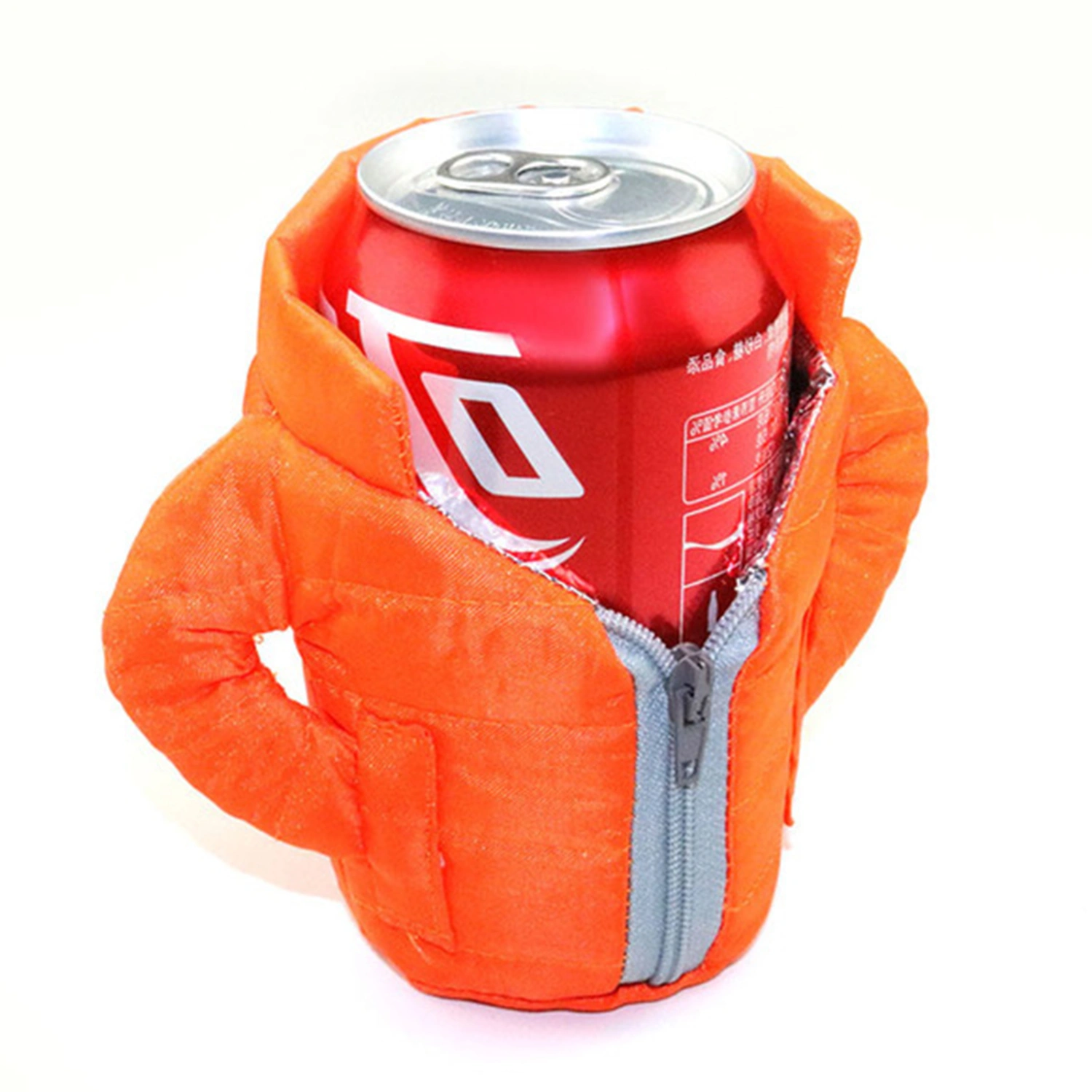 Drink Insulated Jacket Two Insulation Layers Cloth Can Jacket Cooler for Summer Camping Picnic Orange
