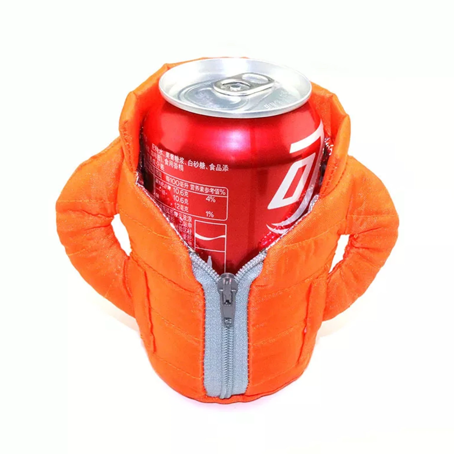 Drink Insulated Jacket Two Insulation Layers Cloth Can Jacket Cooler for Summer Camping Picnic Orange