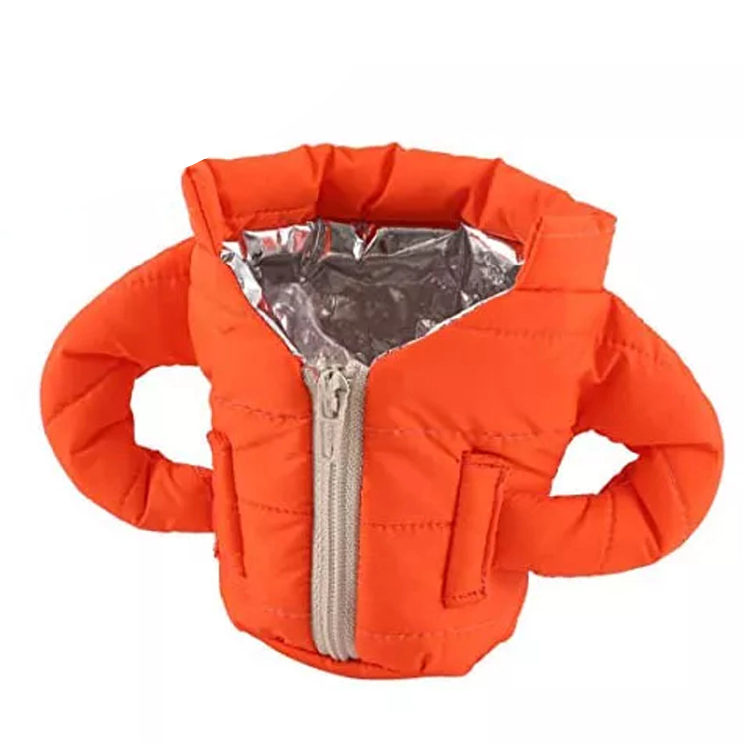 Drink Insulated Jacket Two Insulation Layers Cloth Can Jacket Cooler for Summer Camping Picnic Orange